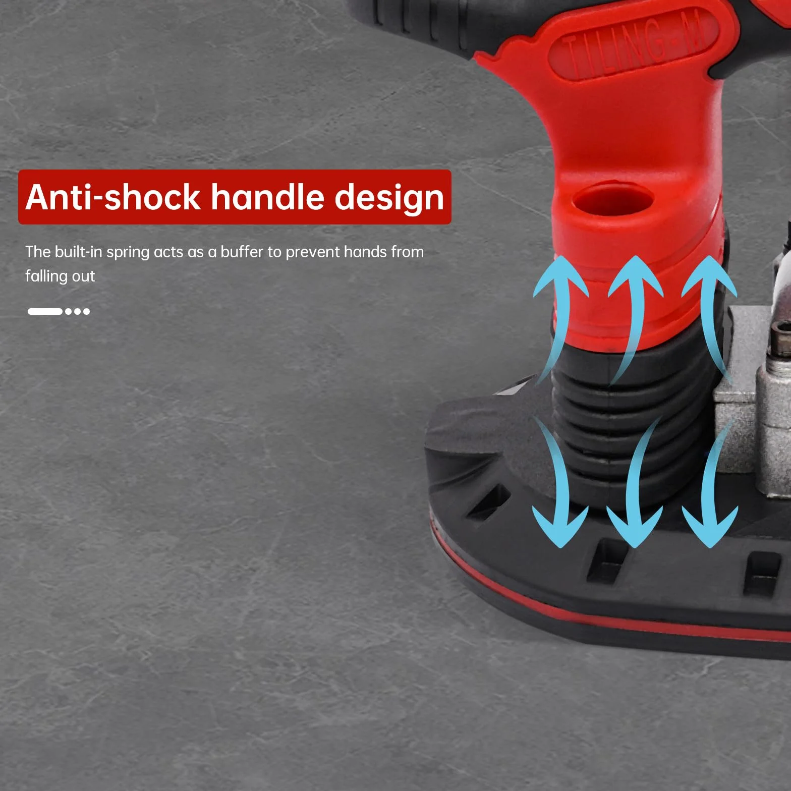 Vibratore per piastrelle a 6 velocità regolabile per piastrelle da 30 – 240 cm, dispositivo di vibrazione per piastrelle, per pavimenti e piastrelle, max. 13000 rpm, con 2 batterie
