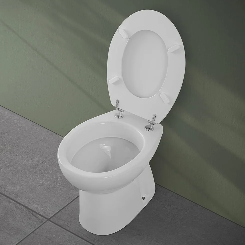 Inbagno Sanitari Bagno in Set, Completo di WC, copriwater, Bidet e lavabo 65 cm con Colonna