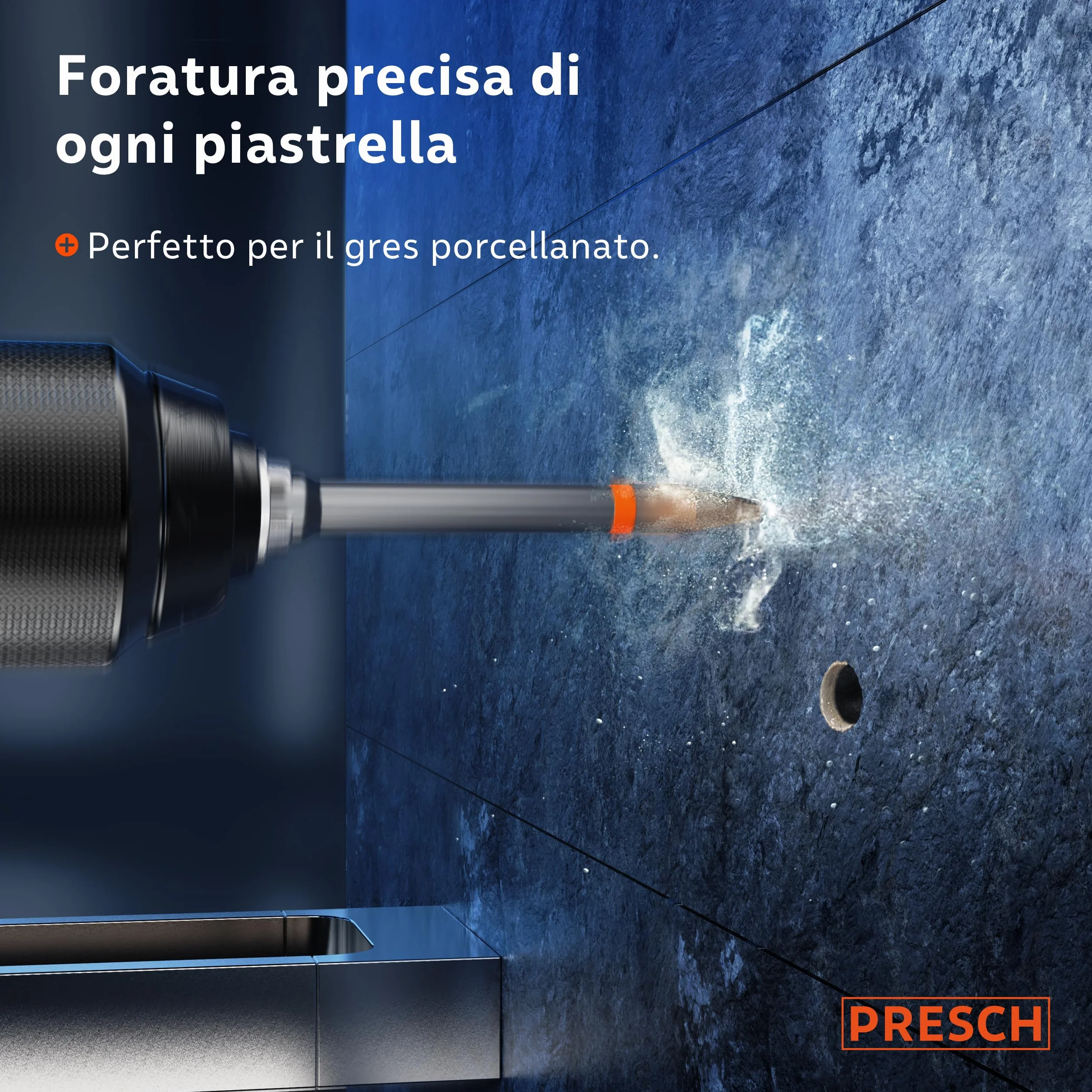 Presch Punta per Piastrelle Ø 6mm | Punta Speciale per Piastrelle Dure, Ceramica, Vetro e Porcellana | Scatola Inclusa