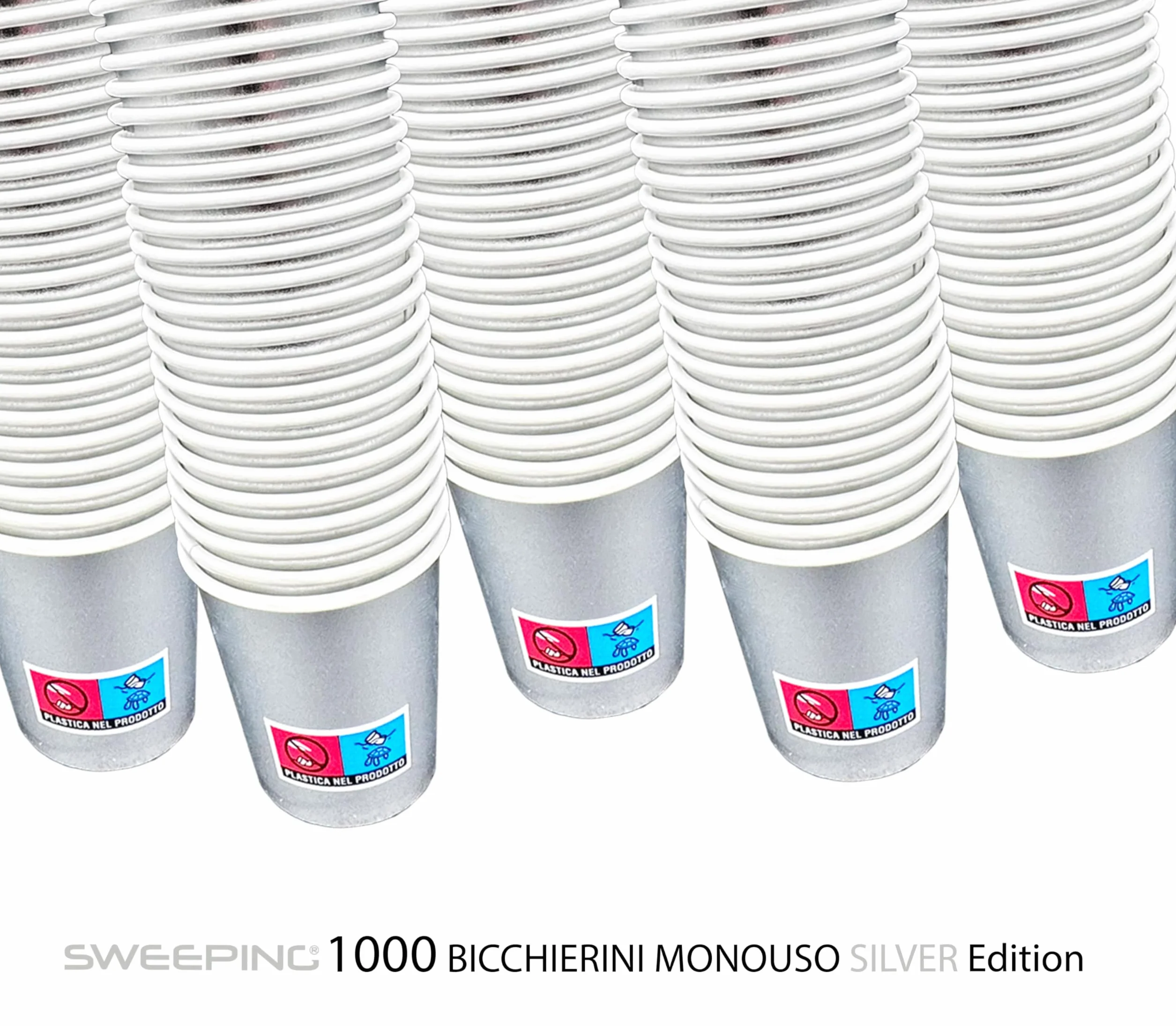 Bicchierini Caffè monouso 65ml 1000 pezzi Silver Edition