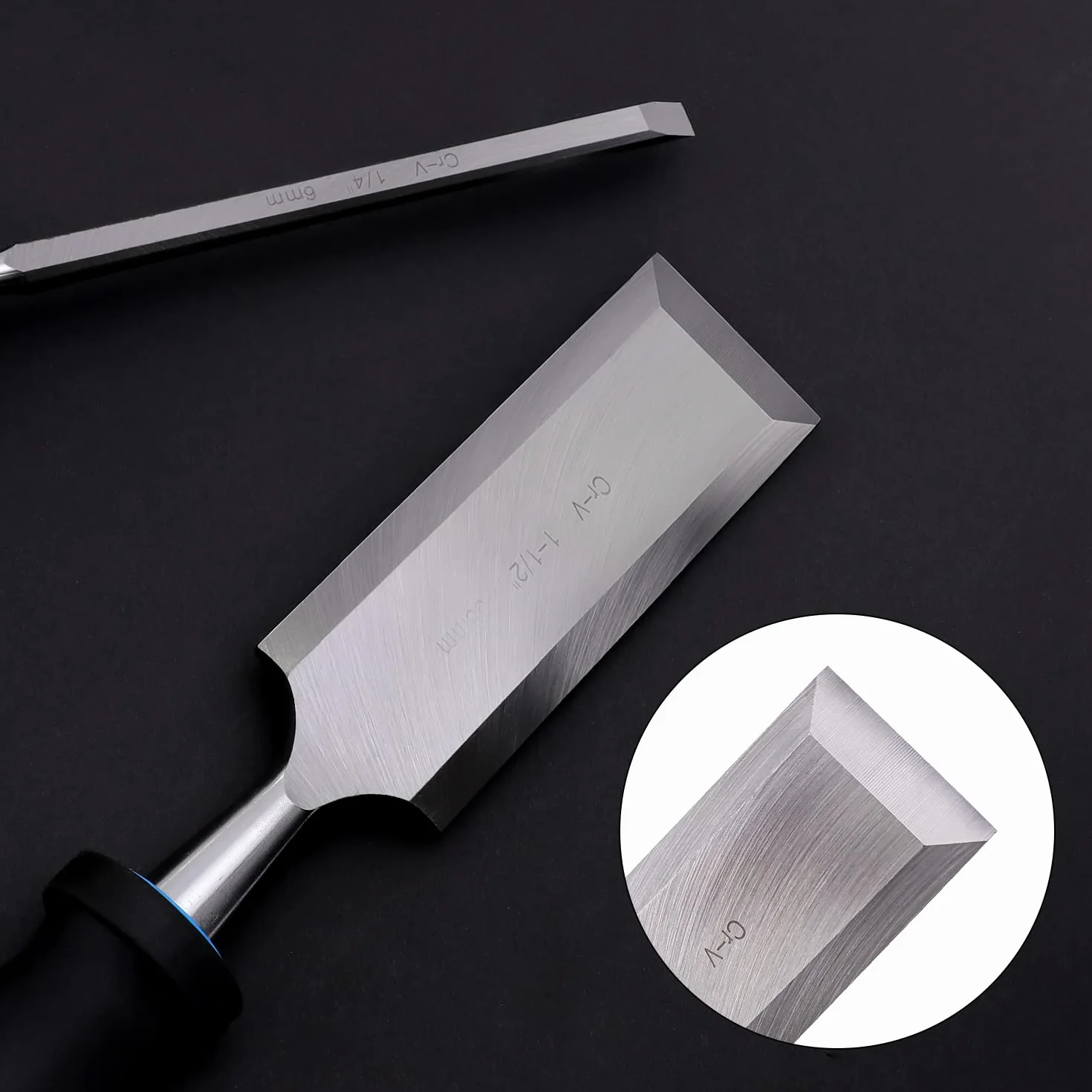 Amazon Basics Scalpelli per la lavorazione del legno, per intaglio, con guida levigatrice, cote e custodia, confezione da 8, 1/4" - 1-1/2"