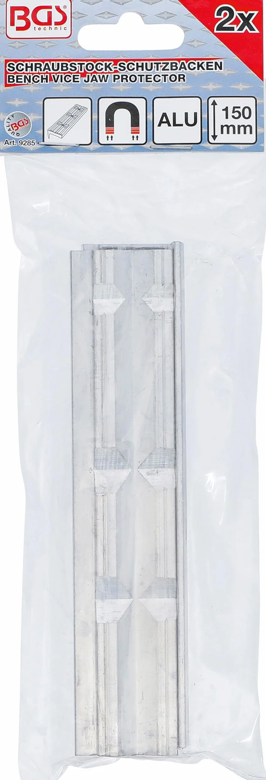 BGS 9285 | Coppia copriganasce per morsa da banco | alluminio | larghezza 150 mm | 2 pz.