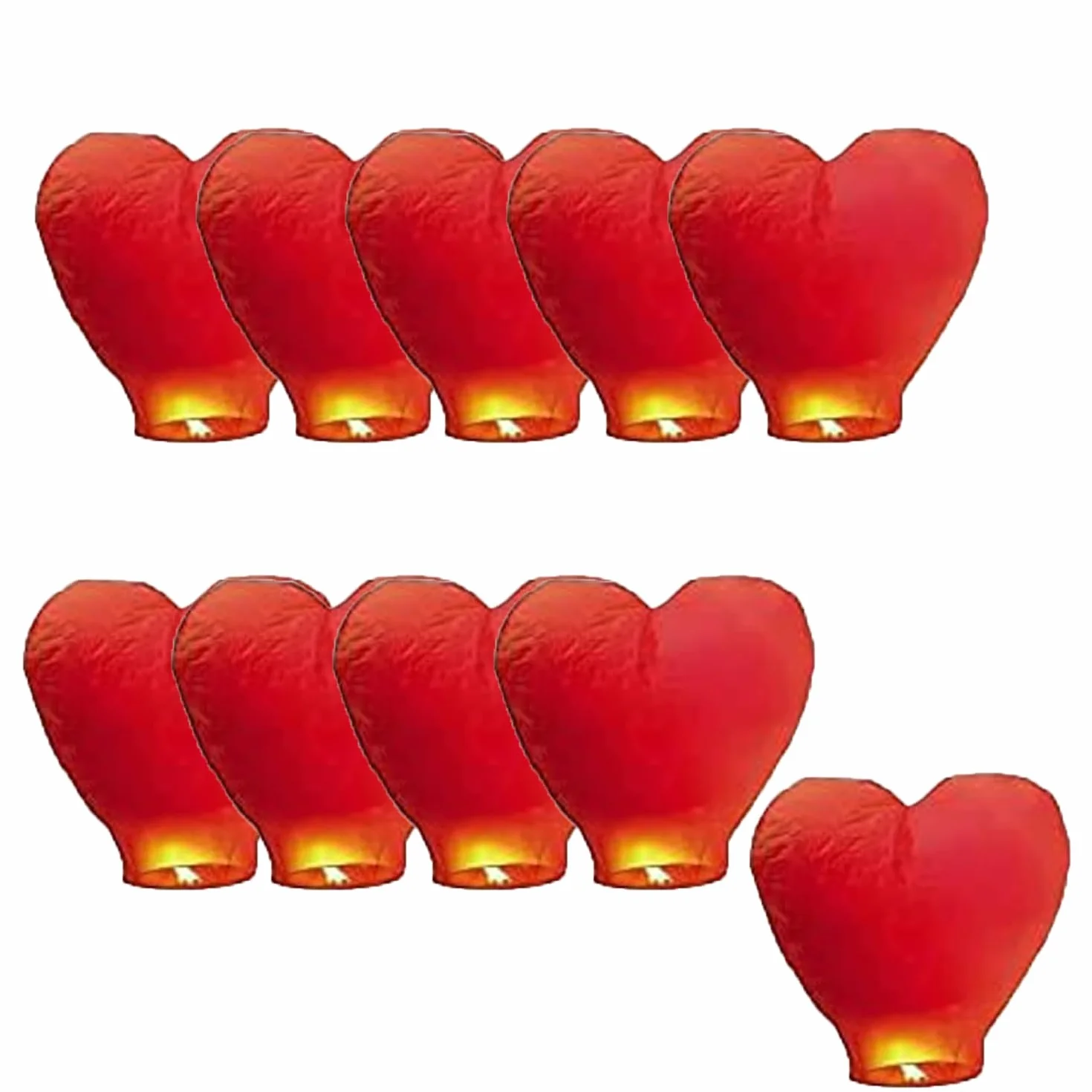 Lanterne celesti cinesi carta volanti desiderio compleanno matrimonio anniversario festa rosso 10pcs