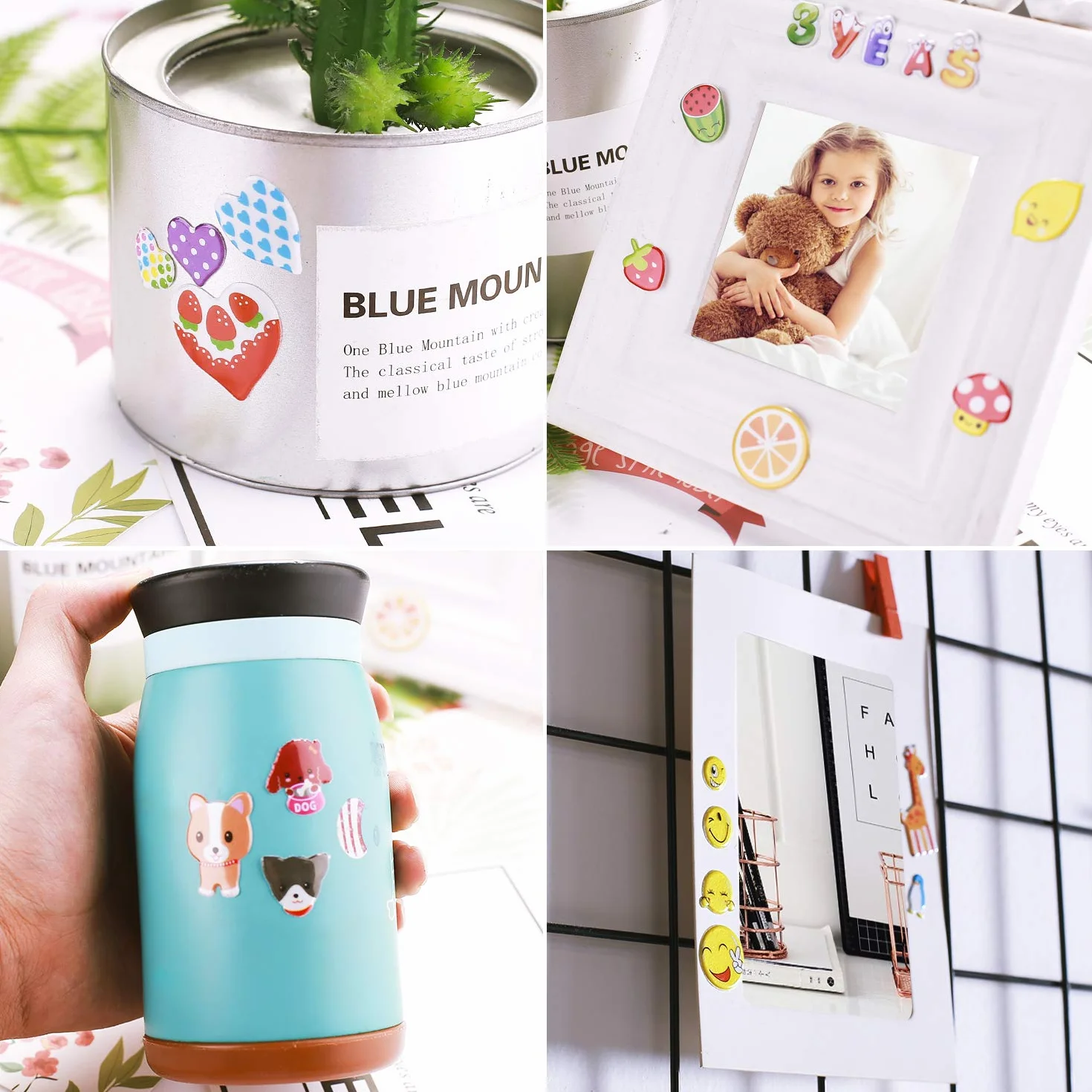 Adesivi per Bambini, 600+ Adesivi 3D Stickers per Puffy Adesivi per Regali Gratificanti Scrapbooking Inclusi Camion, Dinosauri, Frutta, Numeri, Lettere,Pesci, Cuori, ECC (24 Fogli)