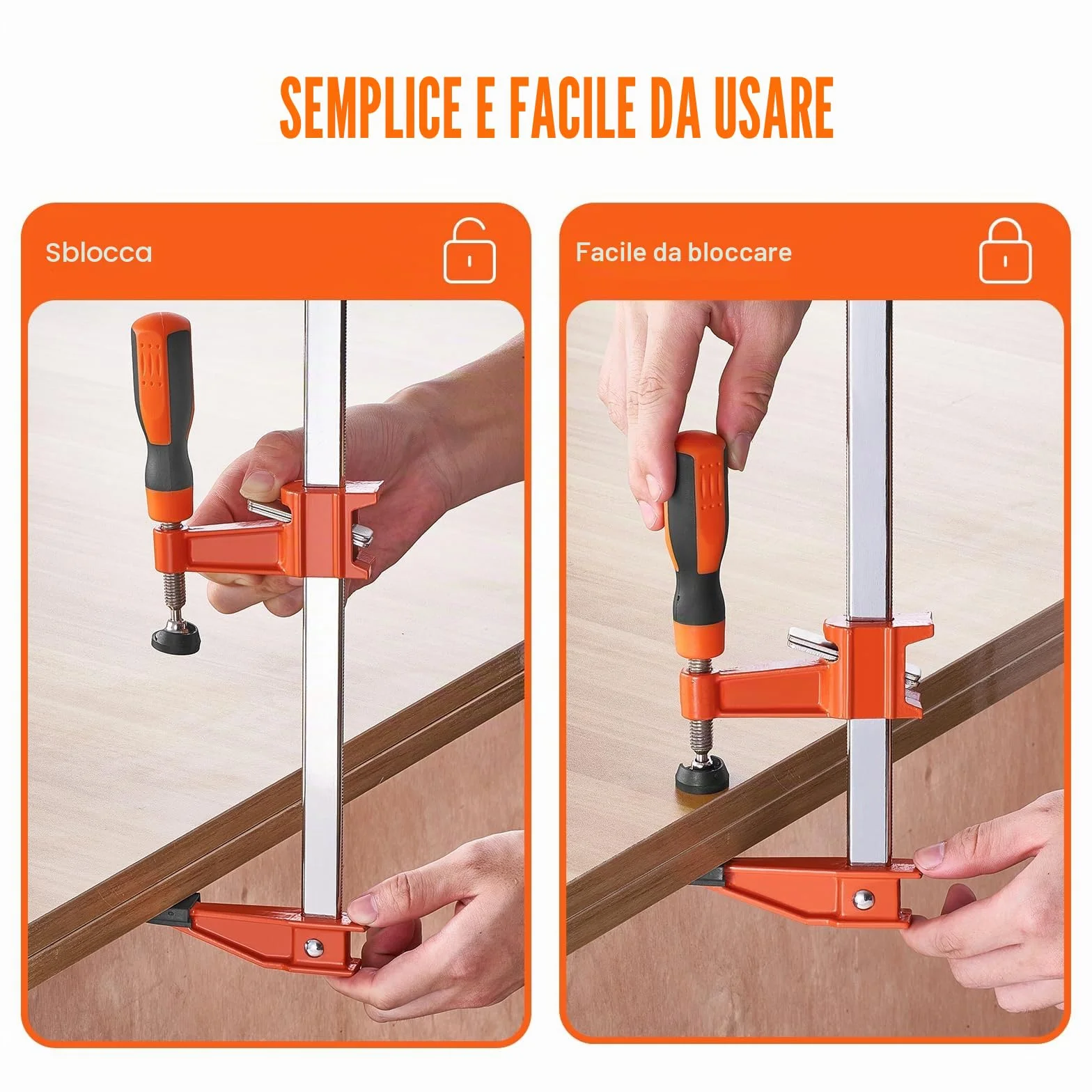 VEVOR Morsetti a barra per la lavorazione del legno, Morsetto/Divaricatore da 36" in confezione da 2, Morsetto F a cambio rapido con limite di carico di 600 libbre, Profondità della gola 2,5", Ghisa