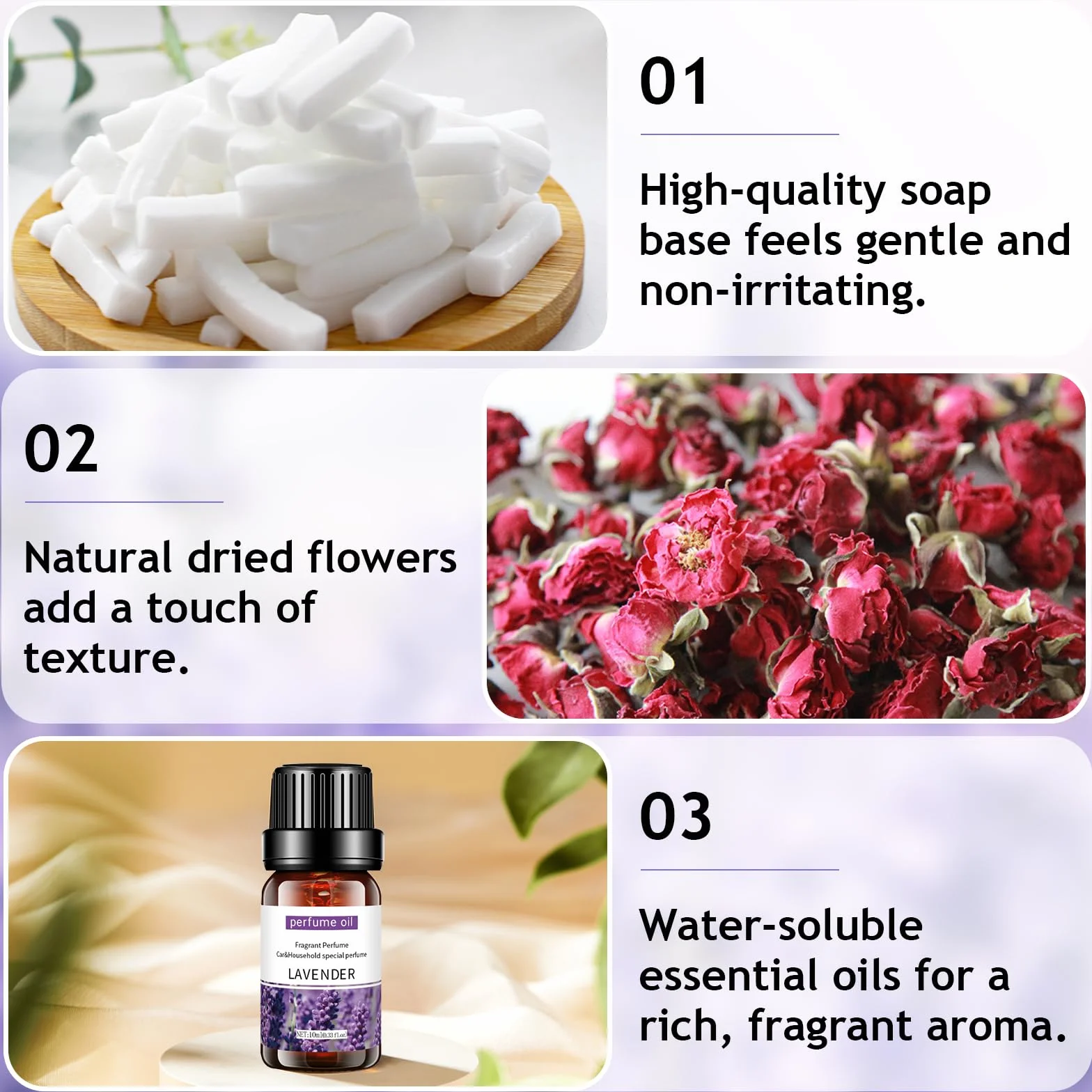 Kit Sapone Fai Da Te, Kit Fai Da Te Creativo Adulti, Contiene Base per Sapone, Essenza di Colore, Olio Profumato, Muffa, ecc., Può Essere Regalato