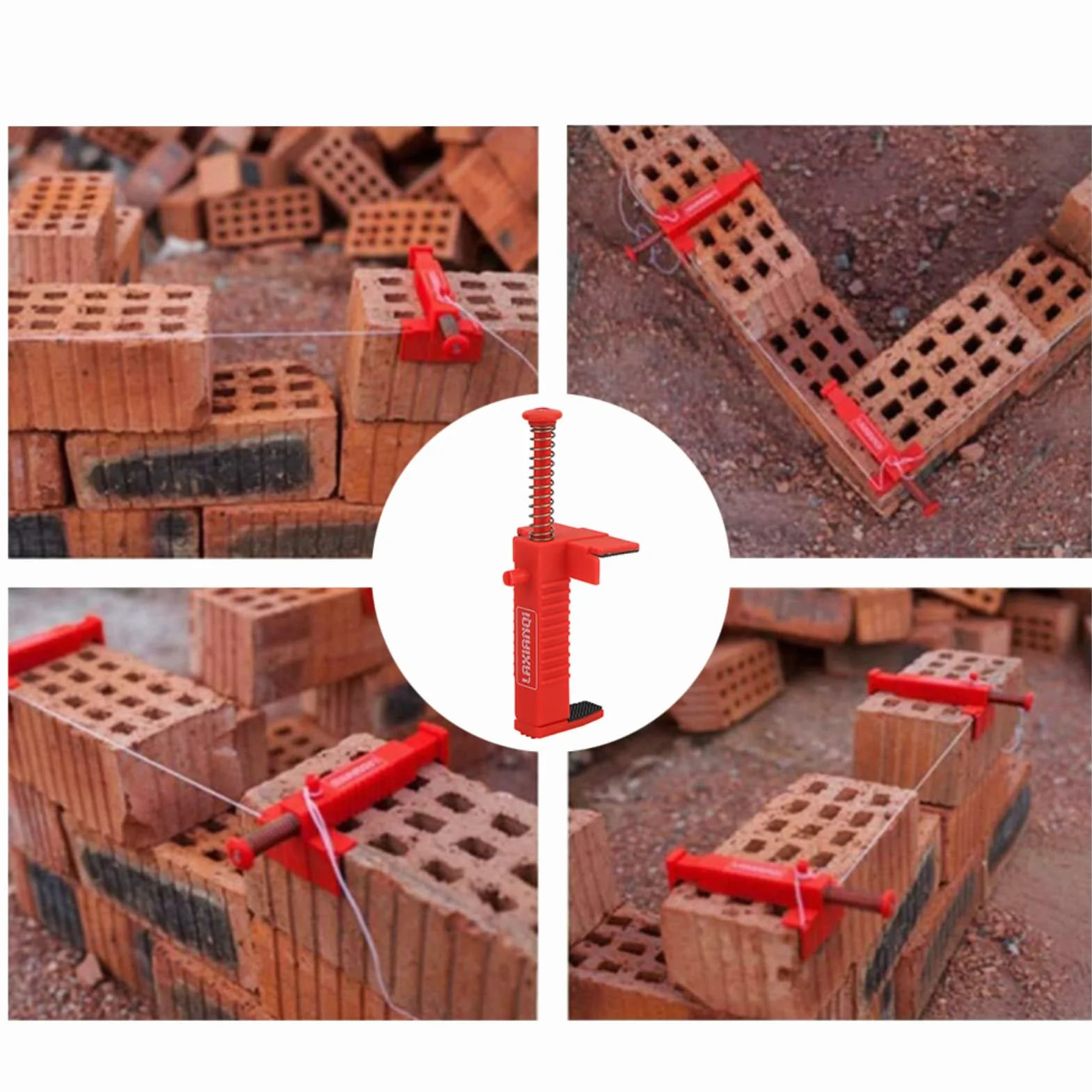 2Pcs Brick Liner Runner, Morsetti per Muratura in Plastica Strumento per Muratura a Cassetto, per la Costruzione di Edifici, Wallworker(rosso)