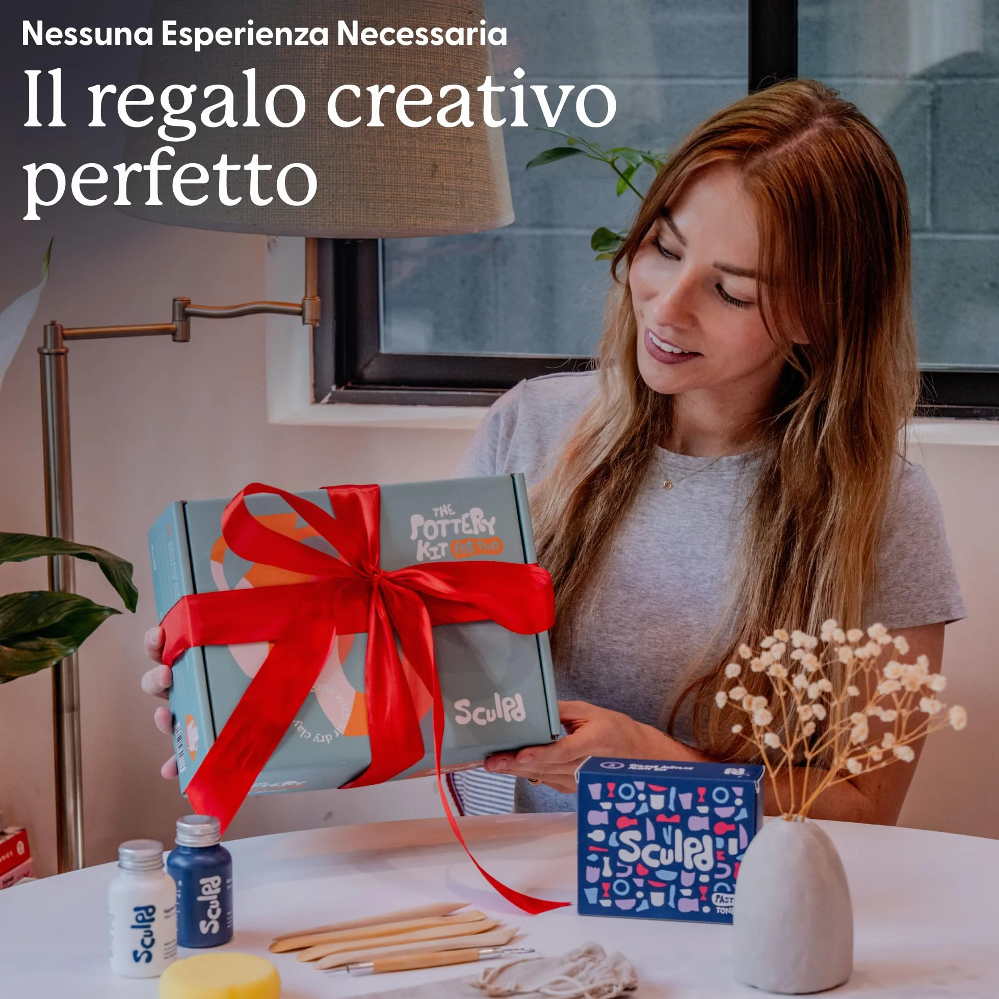 Sculpd Kit di ceramica per principianti con argilla ad asciugatura rapida, set di vernice e strumenti