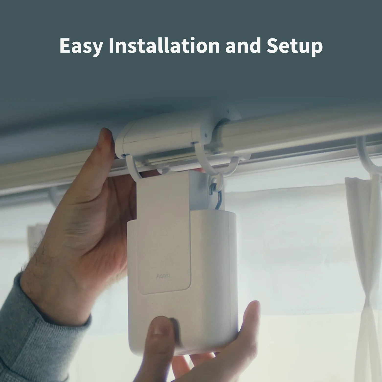 Aqara Curtain Driver E1 (Versione Rod), Richiede Hub Aqara Zigbee 3.0 | Controllo Elettrico per Tende Telecomandate e Automazione Domestica, Supporta HomeKit, Alexa, Google Assistant e IFTTT