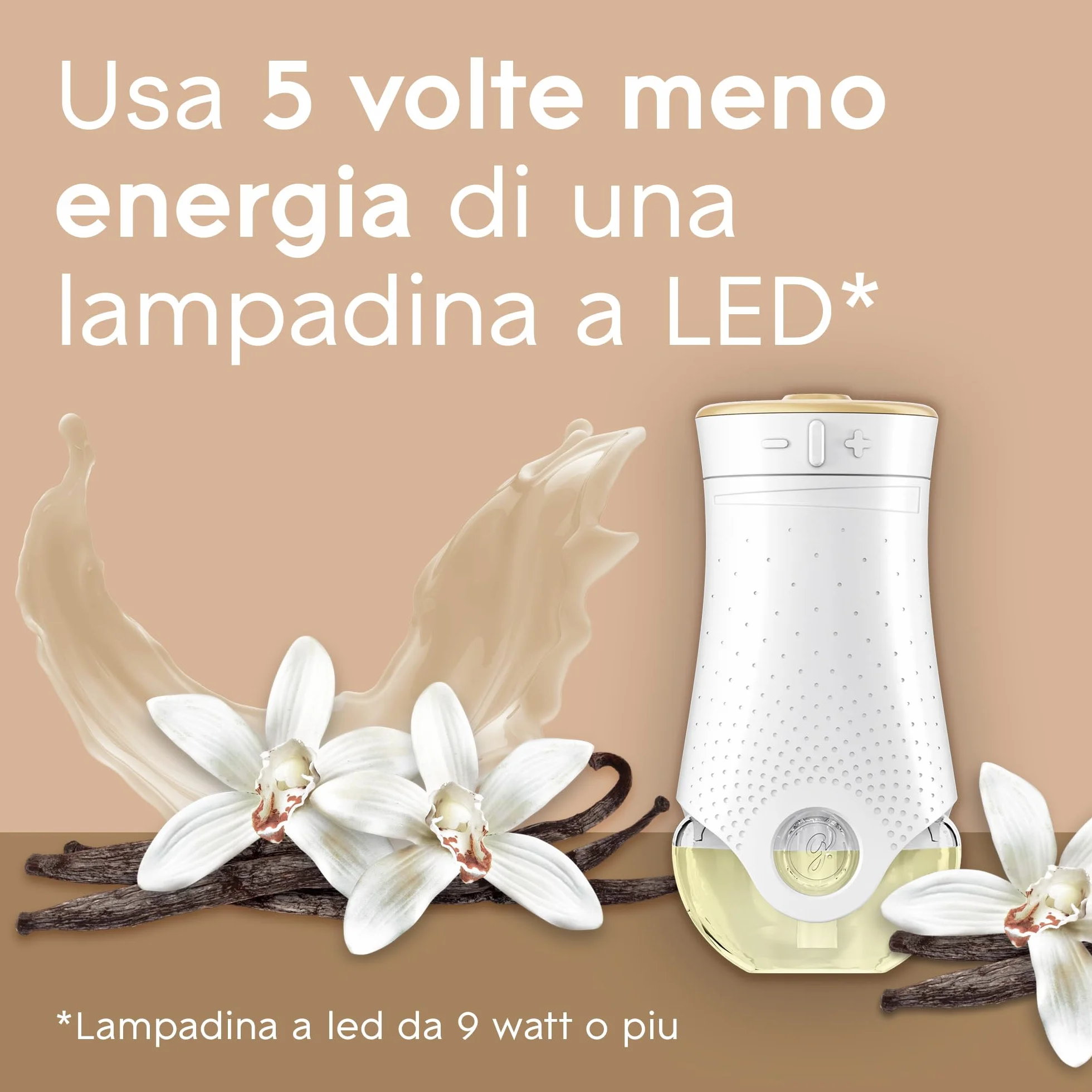 Glade Profumatore per Ambienti con Olii Essenziali Vaniglia 1 Diffusore 3 Ricariche