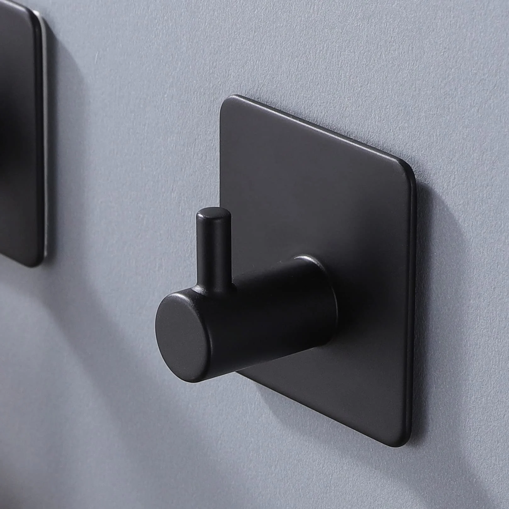 Ganci Adesivi Portasciugamani Senza Foratura Acciaio Inox per Cucina Bagno, 4 Pezzi, Nero