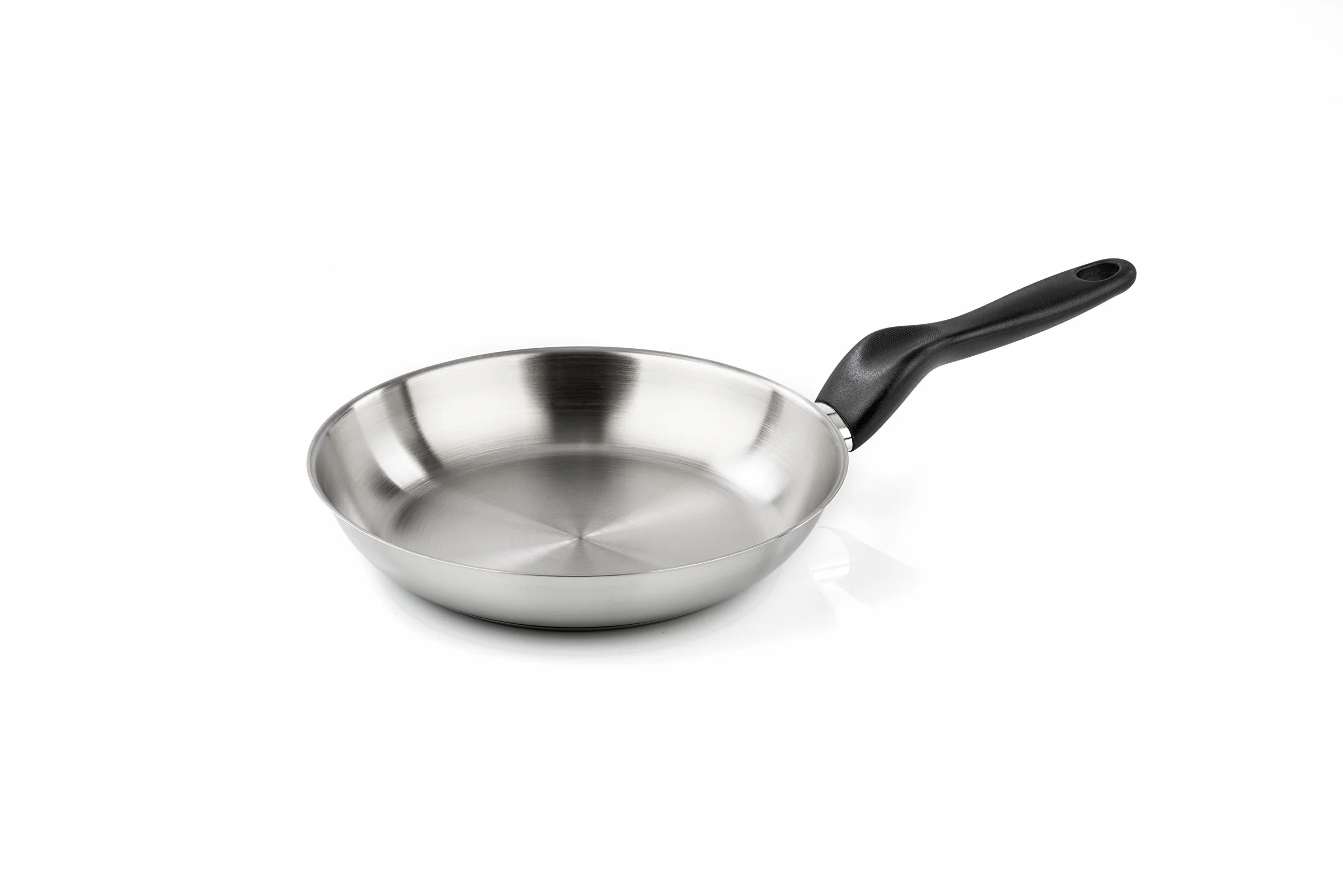 Barazzoni Le Inoxidabili Padella, ø24 cm, Made in Italy, Acciaio Inox 18/10, Induzione+Gas, Triplo fondo, PFAS free