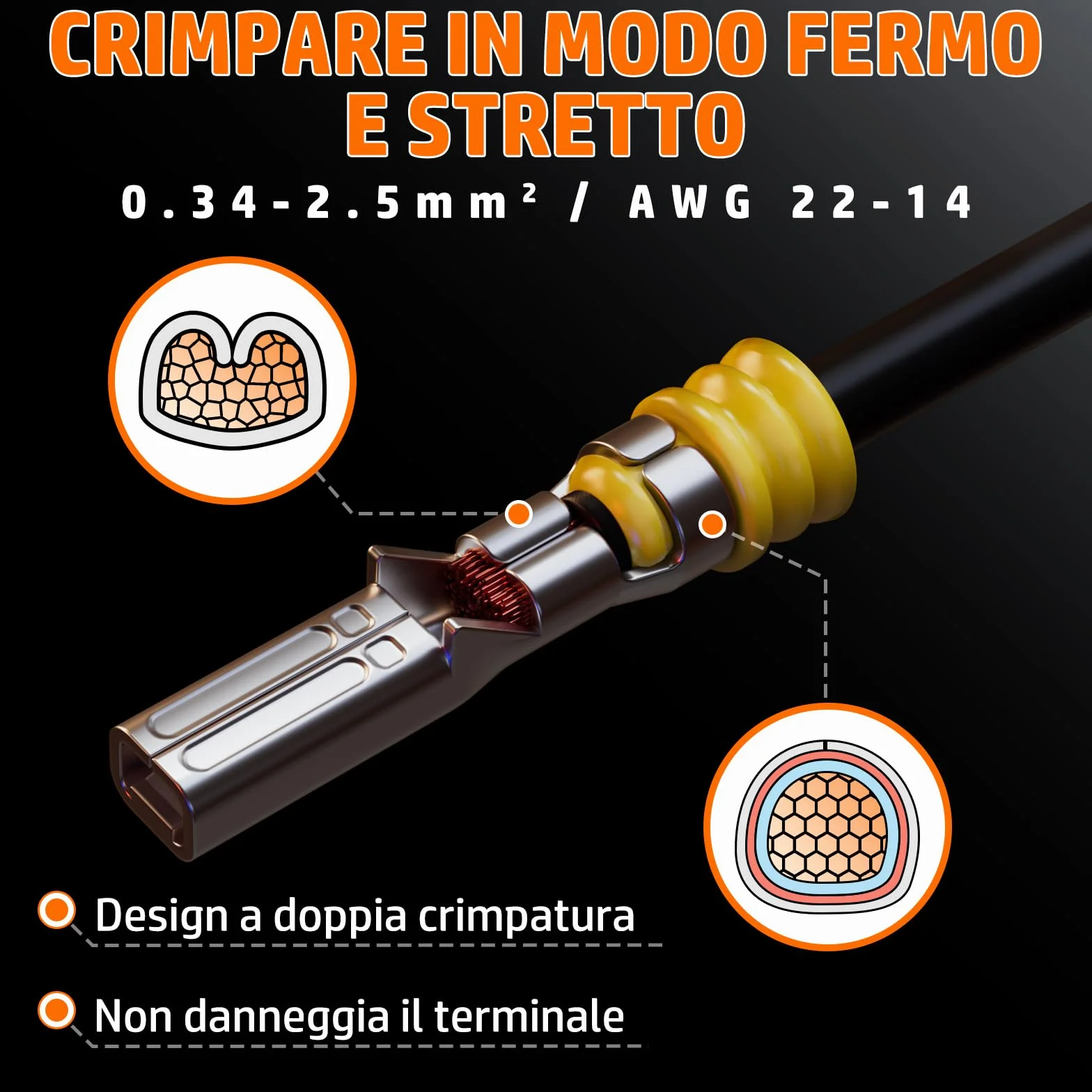 PEBA Connettori Elettrici Impermeabili per Auto, Kit di Connettori per Cavi Elettrici Automobilistici 1/2/3/4 pin Connettori Maschio e Femmina con Strumento di Crimpatura a Cricchetto, Estrazione Pin