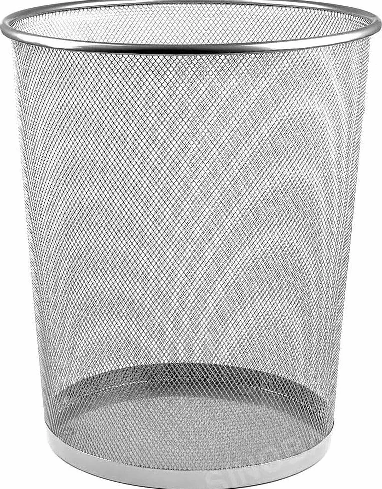 cestino per la carta, gettacarta, pattumiera, in rete metallica, altezza 34 cm, 18 L, nero/argento argento