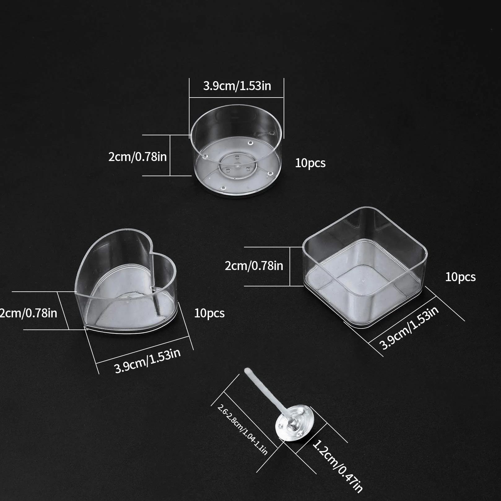 30 Pezzi Portacandele in Trasparente e 100 Pezzi Stoppini per Candela, Plastica Tealight Tazze Titolari, Porta Candele Lattine Scatole Vasetti per Fai da Te Candele
