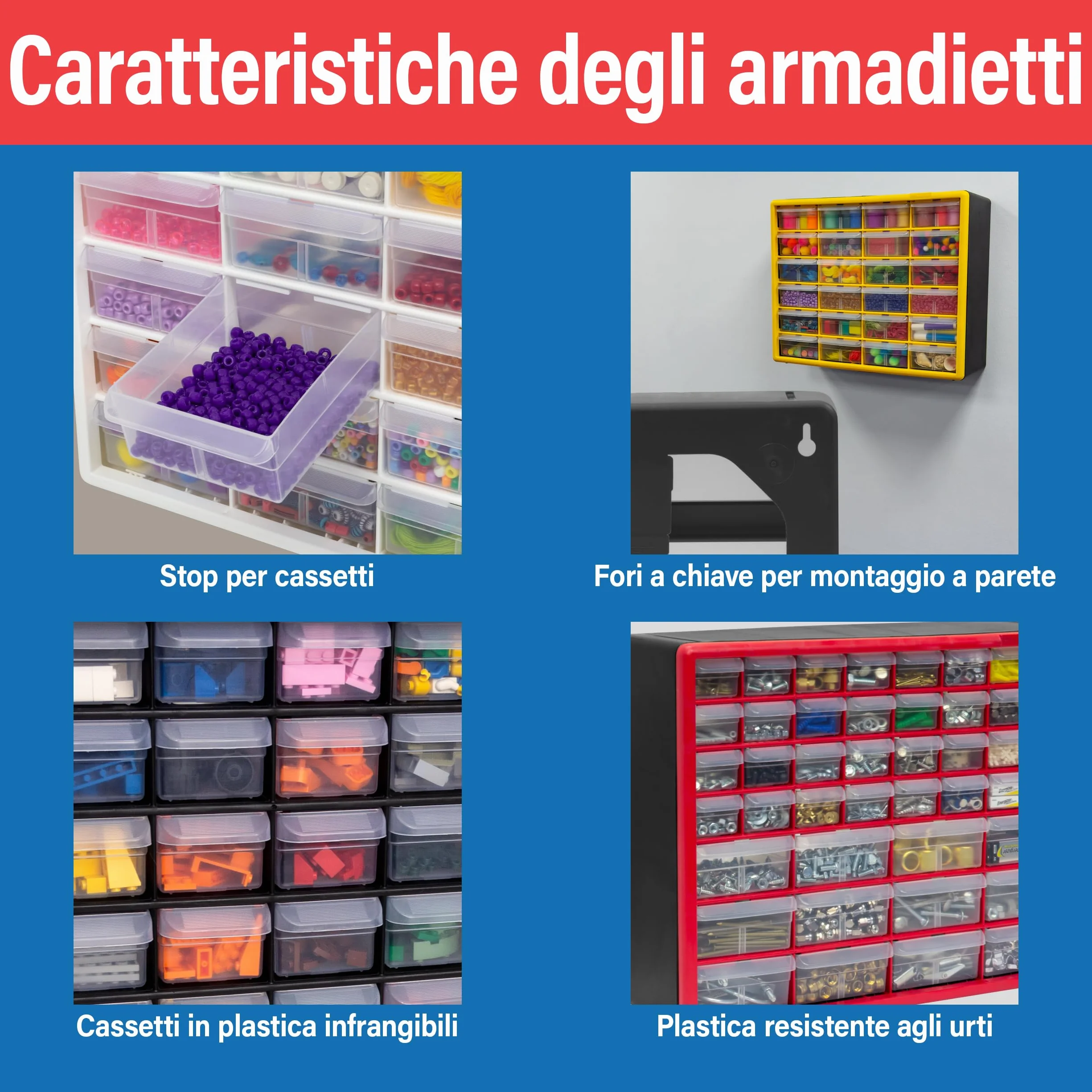 Akro-Mils 10116 16-Drawer Plastic Storage Cabinet 26,7 cm W x 16 cm D x 21,6 cm H Black