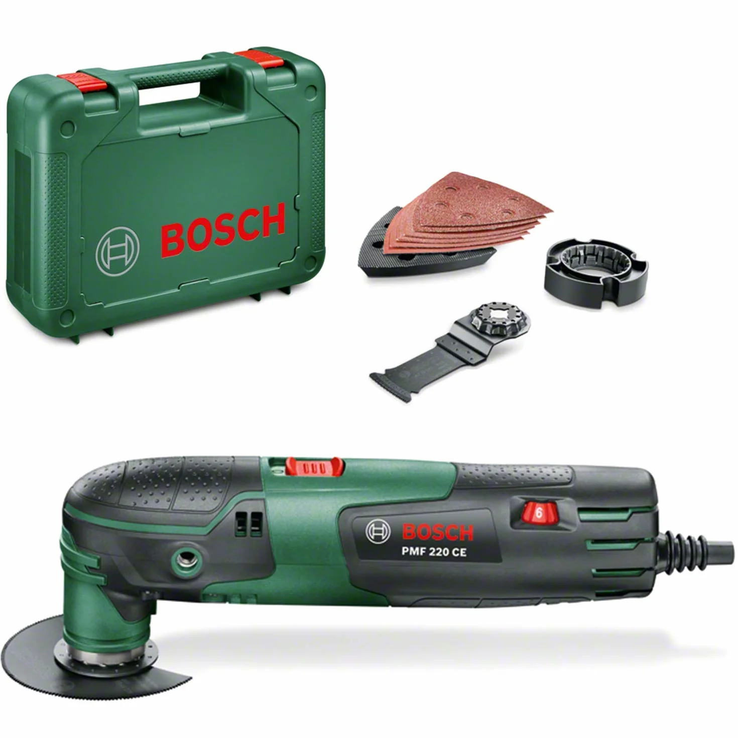 Bosch Home and Garden PMF 220 CE Utensile Multifunzione, W, 220 V, Schwarz, Grün