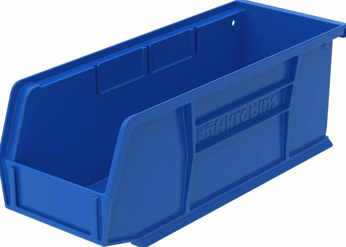 Akro-Mils 30224 AkroBins Plastic Storage Bins, Stackable, 27,6 cm x 10,5 cm x 10,2 cm, Blue, 12-Pack