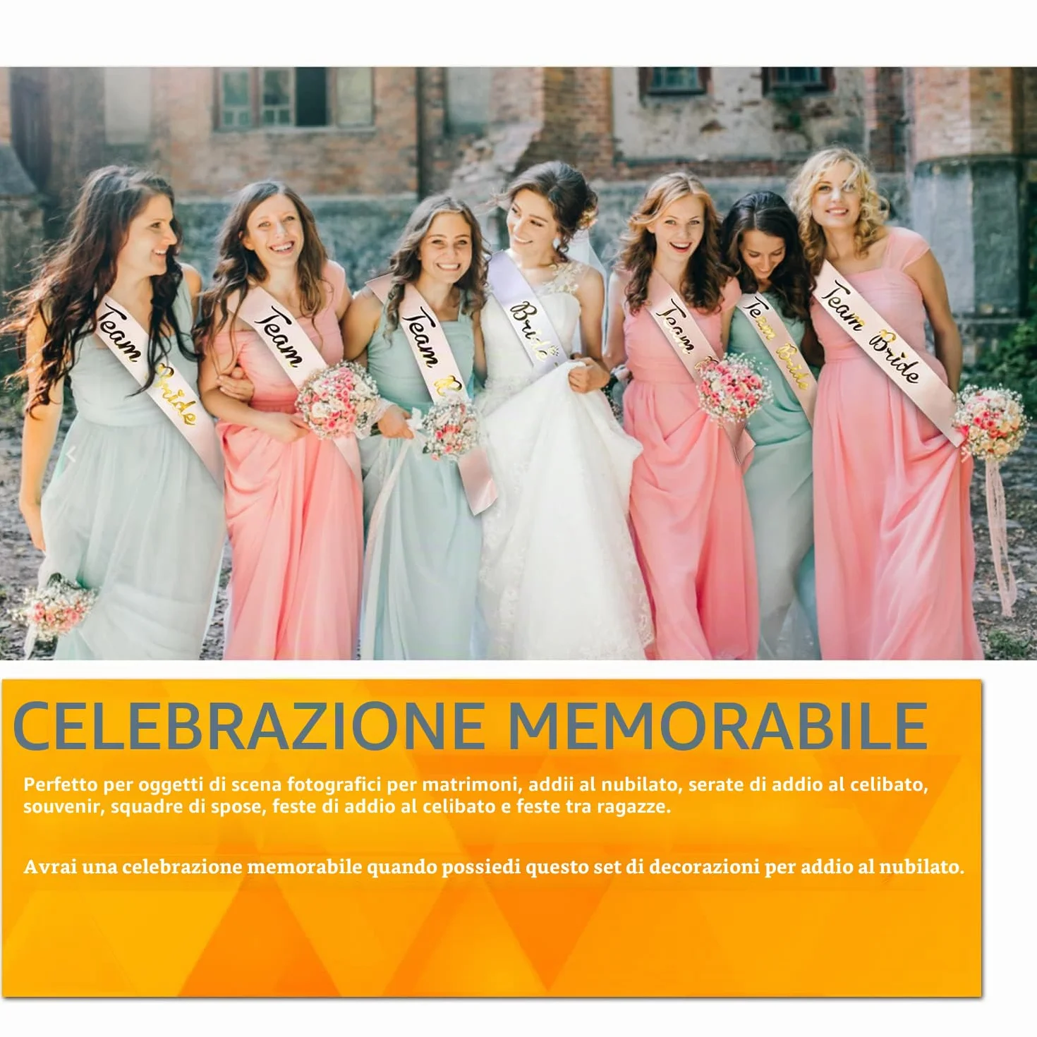 16 Pezzi Gadget Addio al Nubilato Sposa e Amiche, Velo Sposa Addio al Nubilato Gadget, Team Bride, Bride to be Addio al Nubilato, Fasce Addio al Nubilato