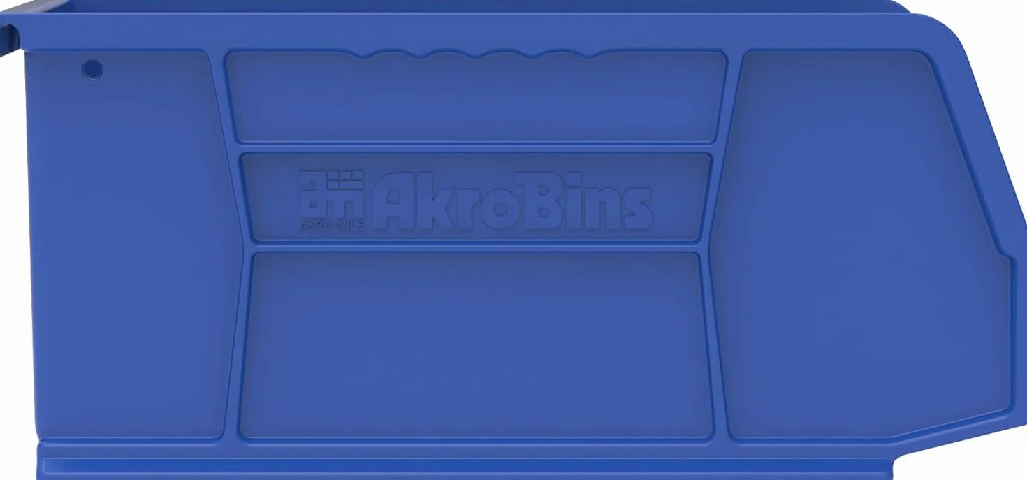 Akro-Mils 30237 AkroBins Plastic Storage Bins, Stackable, 23,5x15,2x12,7 cm, Blue, 12-Pack