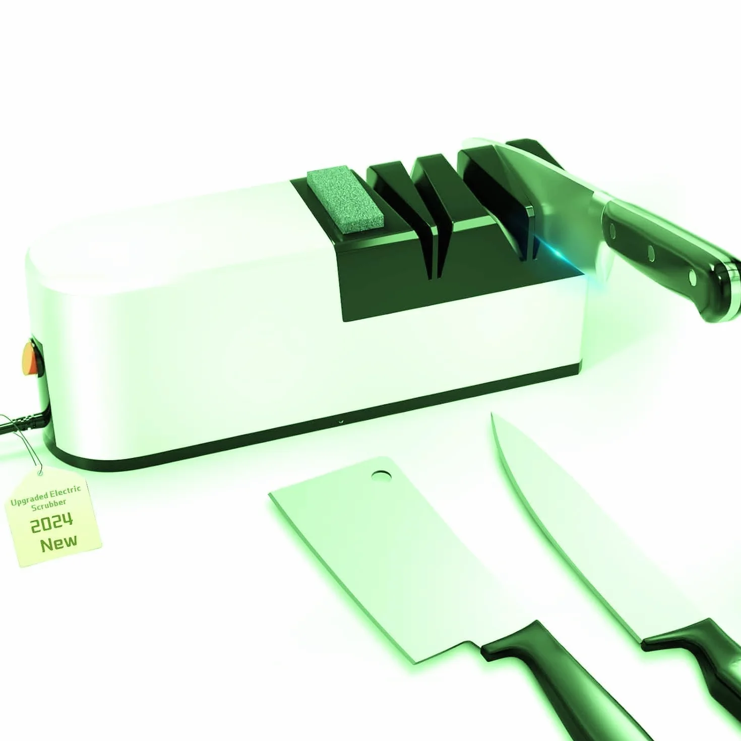 Affilacoltelli elettrico, sistema di affilatura coltelli 5 in 1 con lama dritta, affilacoltelli professionale diamantato PER affilatura grossolana, riparazione e affilatura coltelli (QL1)