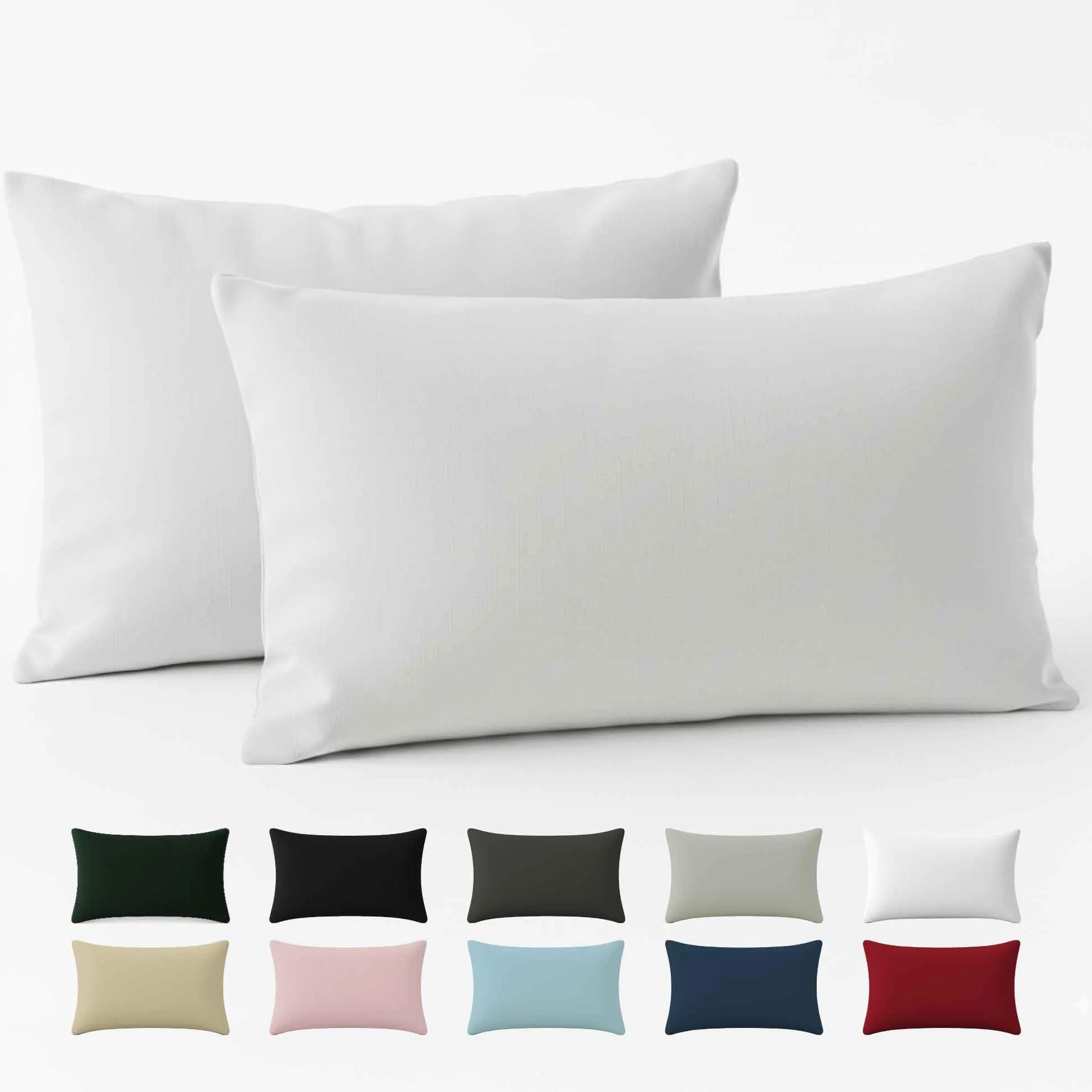 Federe 40x70 Cotone Rinforzato (Set da 2) - Bianco - Trama Fitta a 57 Fili/cm² - Federe Cuscini 40x70 cm - Federe Cuscino 40x70 Certificate Oeko Tex - Dreamzie