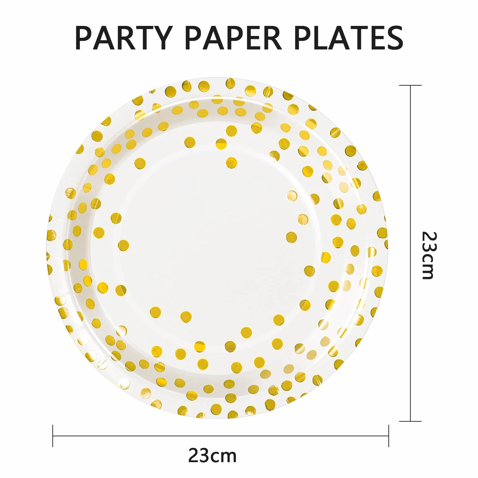 Stoviglie per Feste Bianco e Oro 50 pezzi Piatti di Carta 23 cm