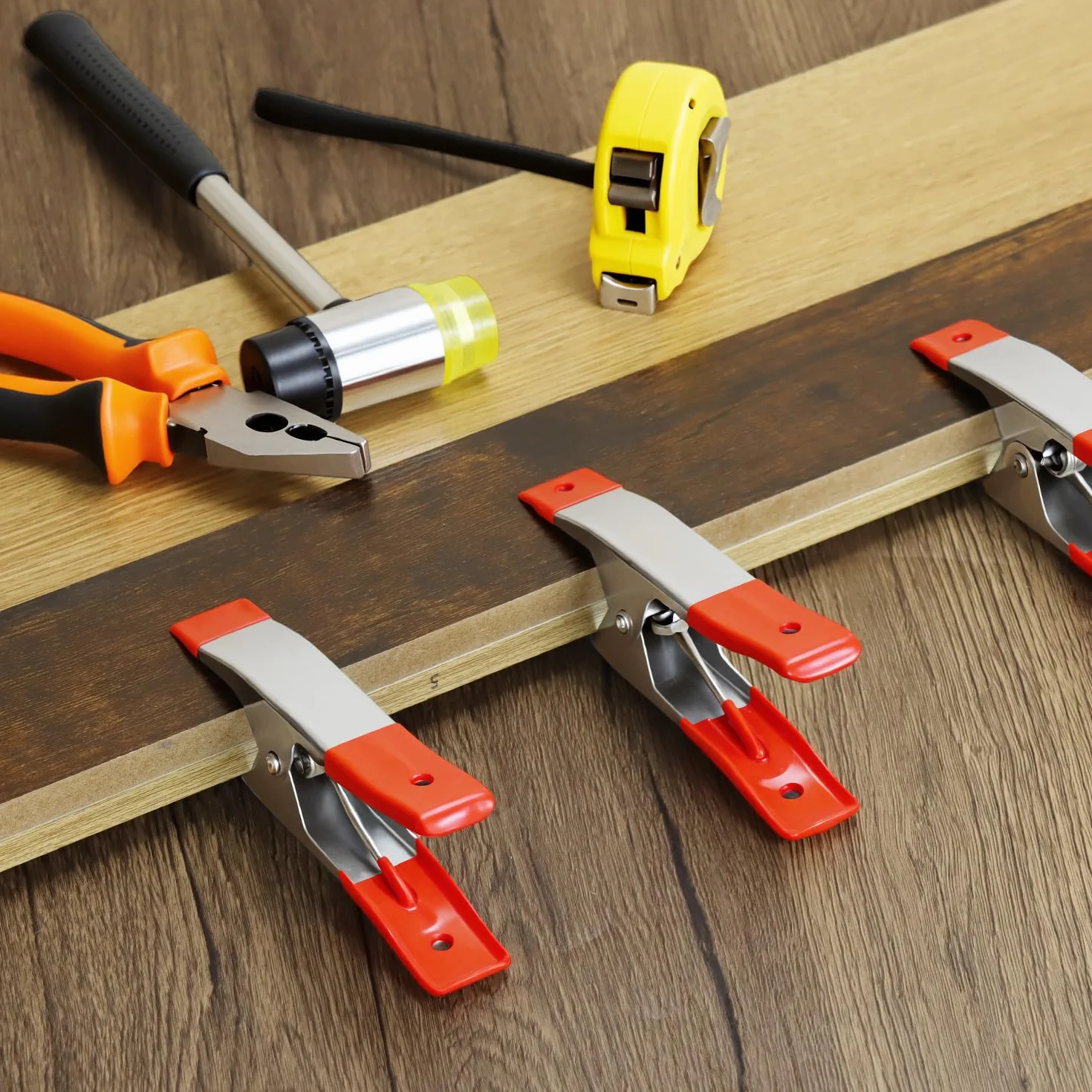 QWORK® Set di 6 Morsetti a Molla in Metallo 140 mm - Apertura 45 mm - Maxi Pinze per Foto & Bricolage