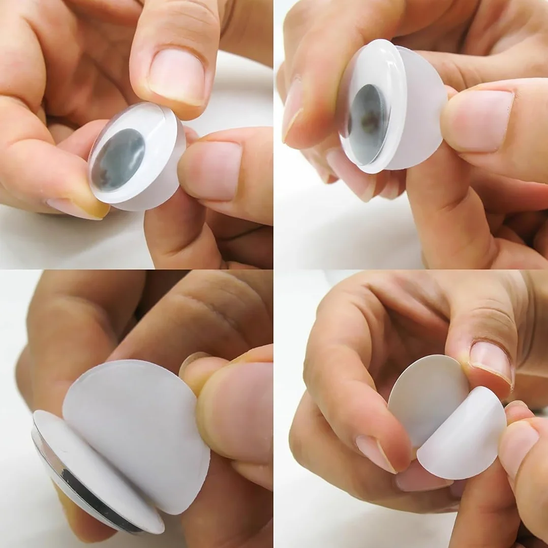 100 Pezzi Occhi Adesivi Finti Di Plastica 15 Mm Grandi Autoadesivio Bianco E Nero Rotondo Occhietti Per Scrapbooking Decorazioni Creazione Bambole Pupazzi Fai Da Te Lavoretti Artigianato