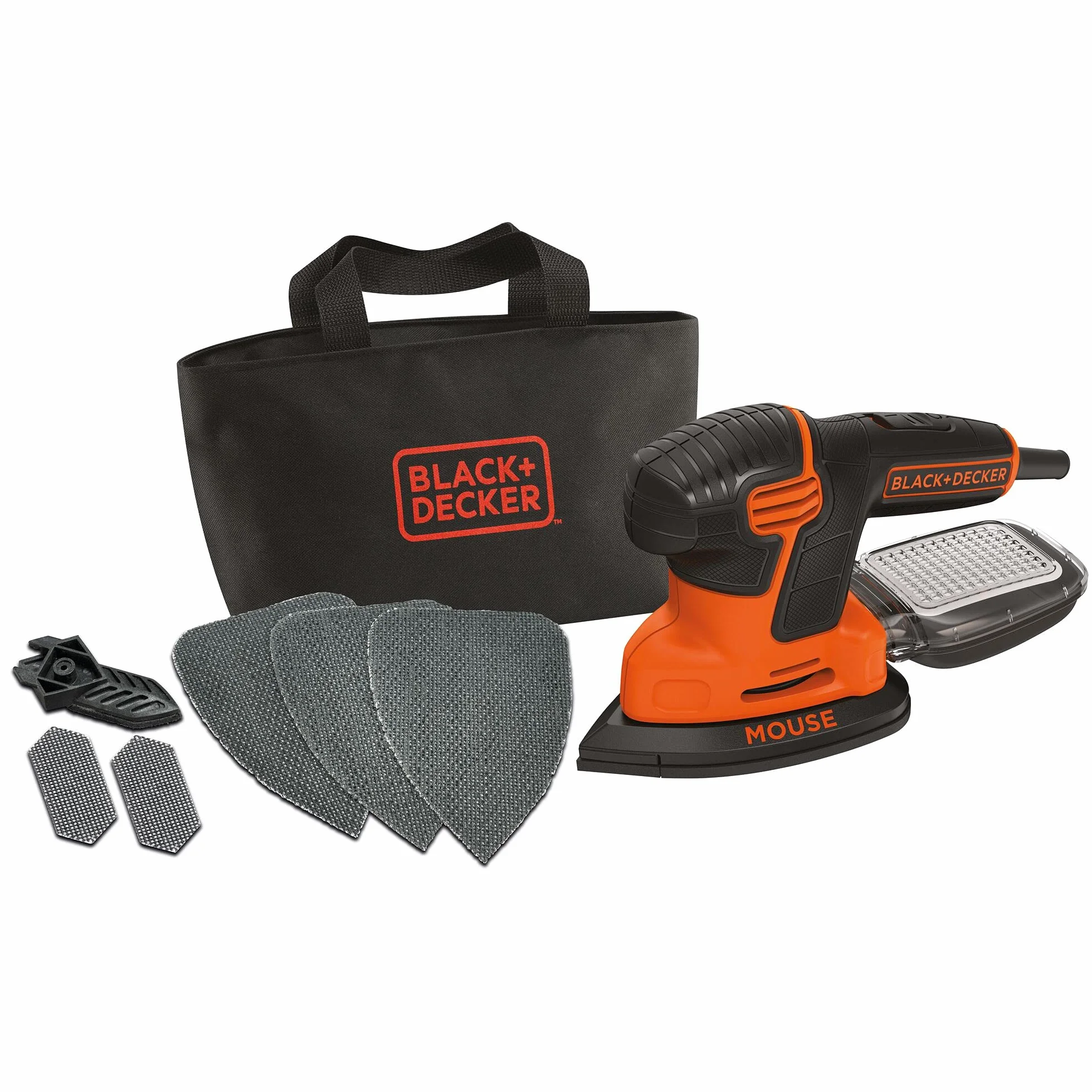 BLACK+DECKER, Levigatrice Mouse® 120W in borsa multiuso con 6 accessori KA2000-QS