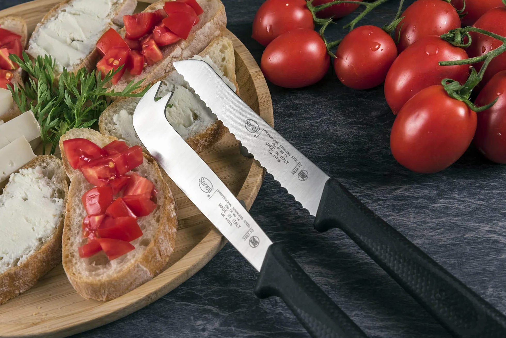 Sanelli Linea Skin Confezione coltelli Professionali Chef 4 pz, Acciaio Inox