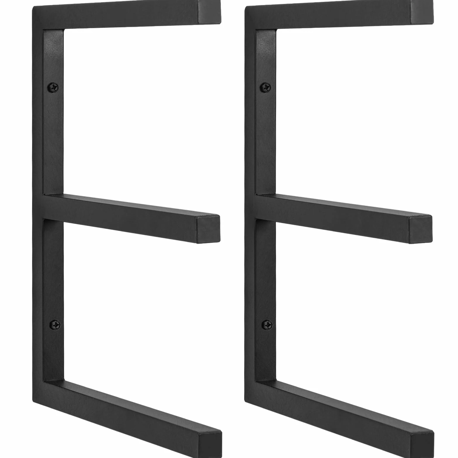 AKOZLIN Scaffale in legno a 3 livelli, montato a parete, in tubo di legno, per interni ed esterni (2 pezzi)