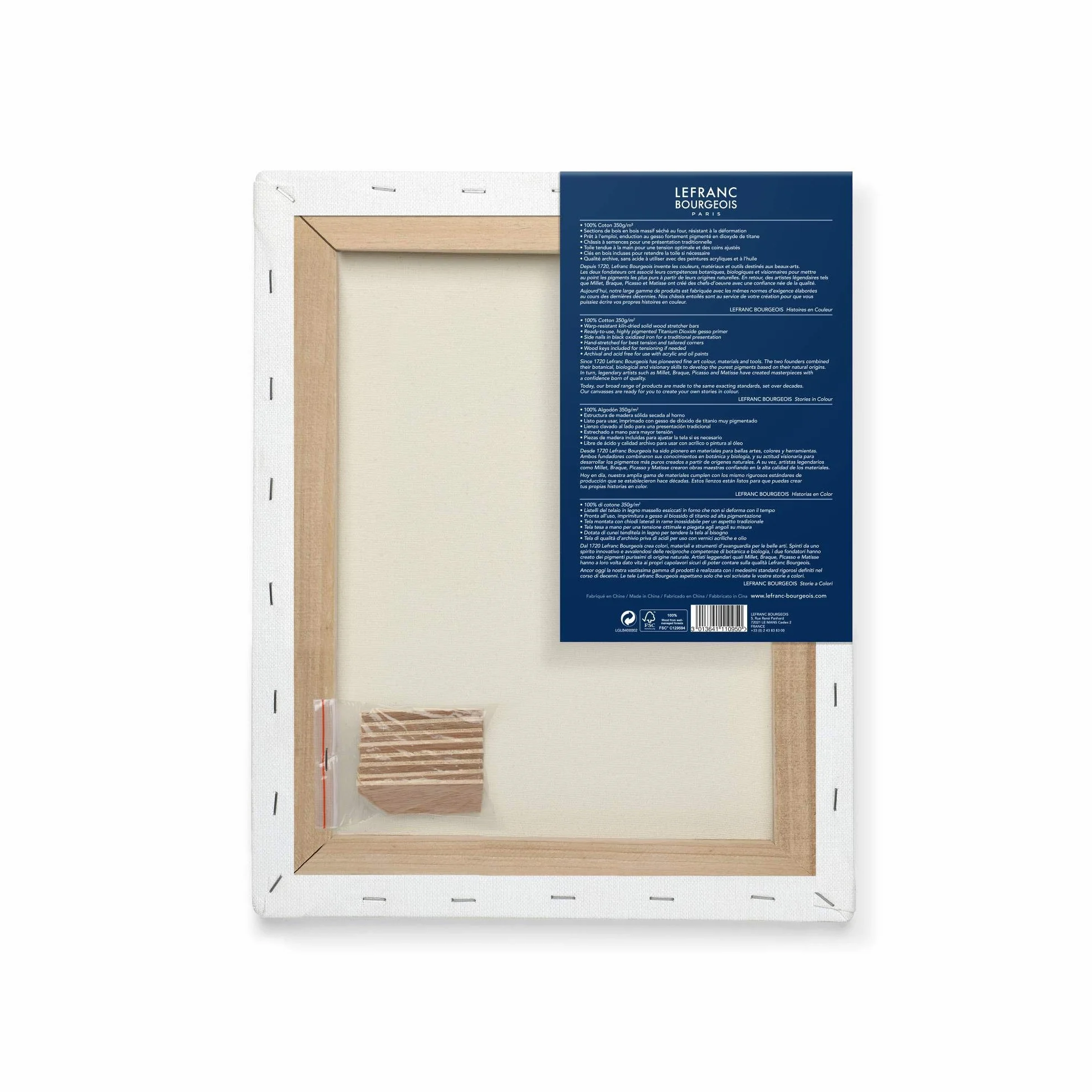 Lefranc Bourgeois Telaio Telato 100% Cotone - 30 X 40 - Spessore 1.9