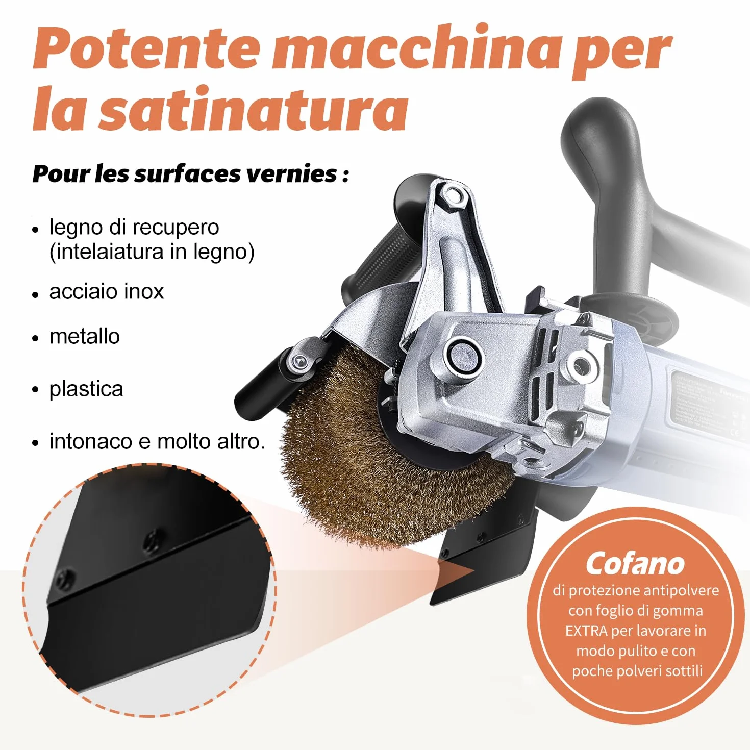 FANZWORK V2 1500 Watt Spazzolatrice per Legno Smerigliatrice per Superfici con Controllo Velocità