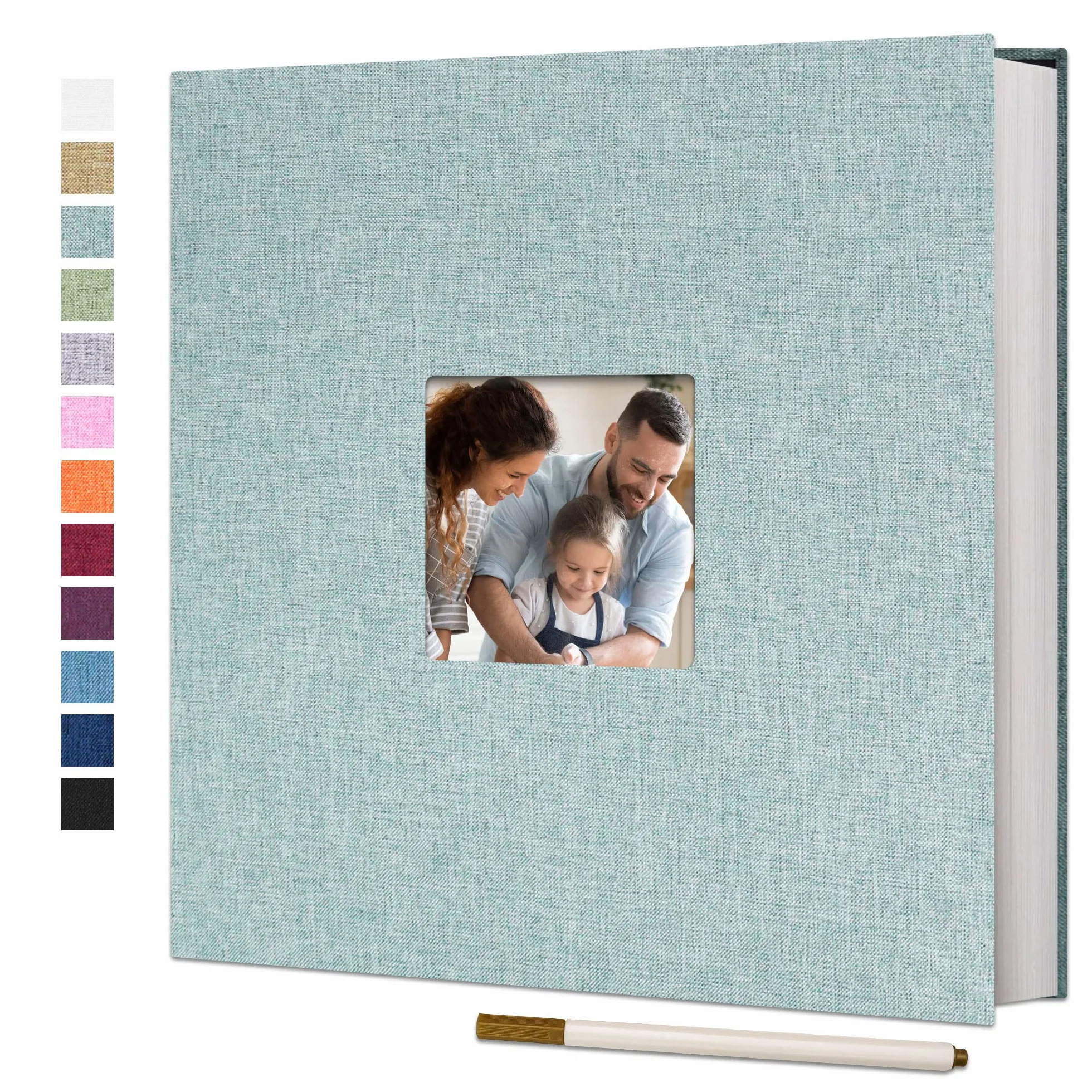 Album Fotografico Autoadesivo 28x27 CM 10x15 40 Pagine Copertina in Lino