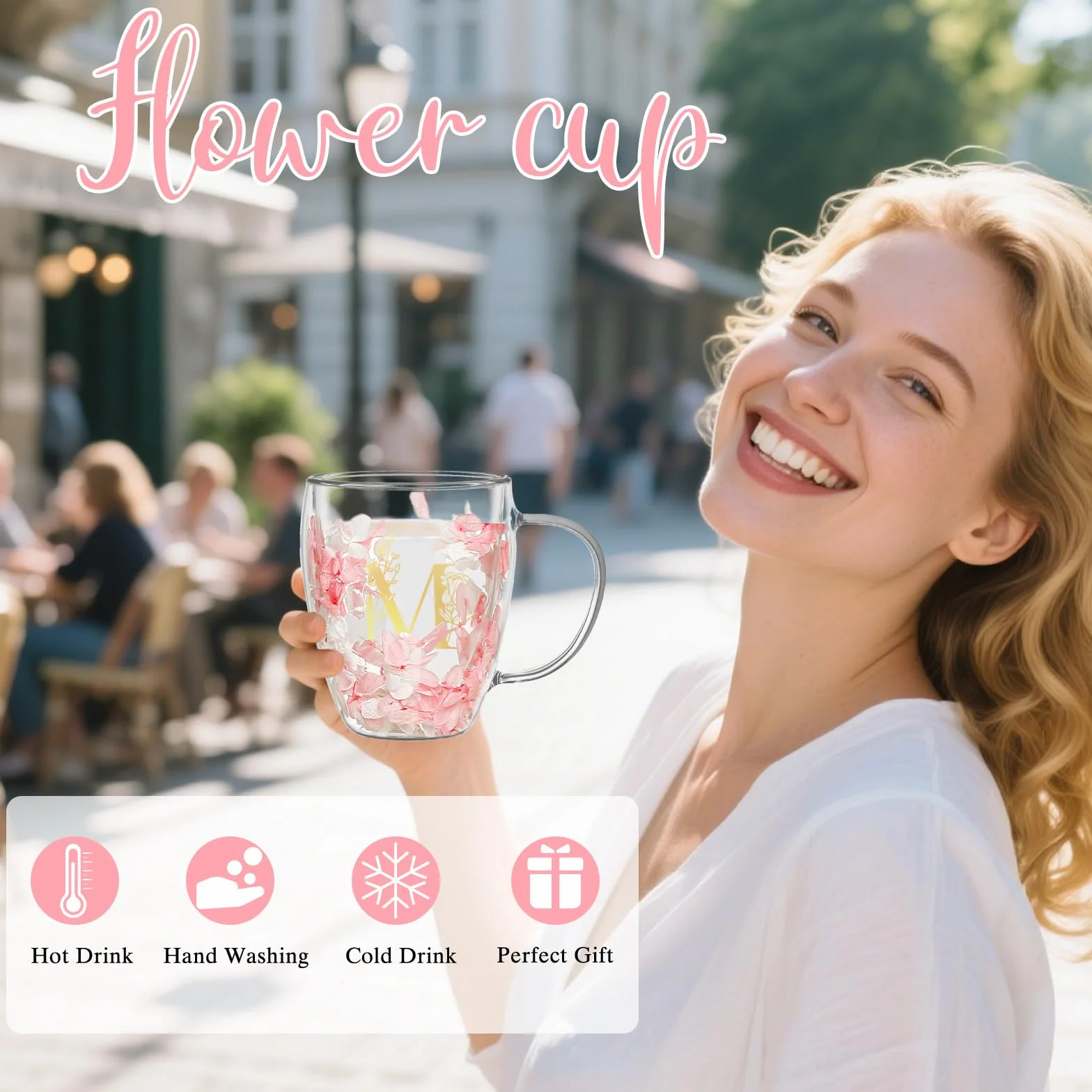 Tazze da Caffè in Vetro Doppia Parete Regalo Originale per Lei Compleanno Natale