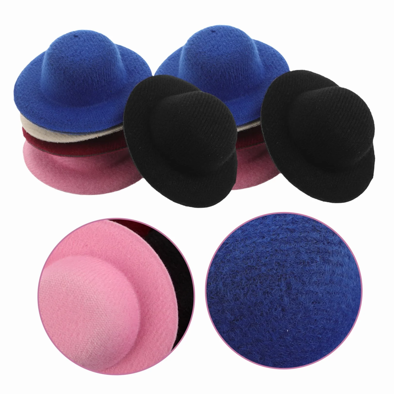 Mini Cilindri Cappello Per Case Bambole Accessori Artigianali Nero 15pezzi