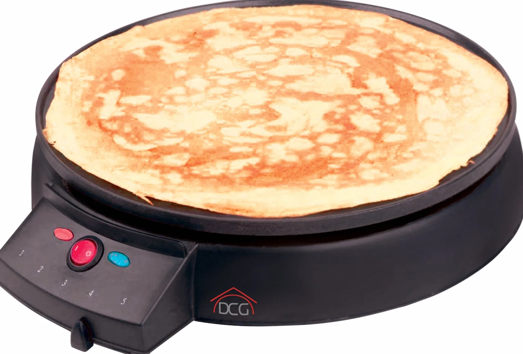 DCG CM5760 - Creperia con piastra antiaderente da 30cm. Potenza 900W e termostato regolabile