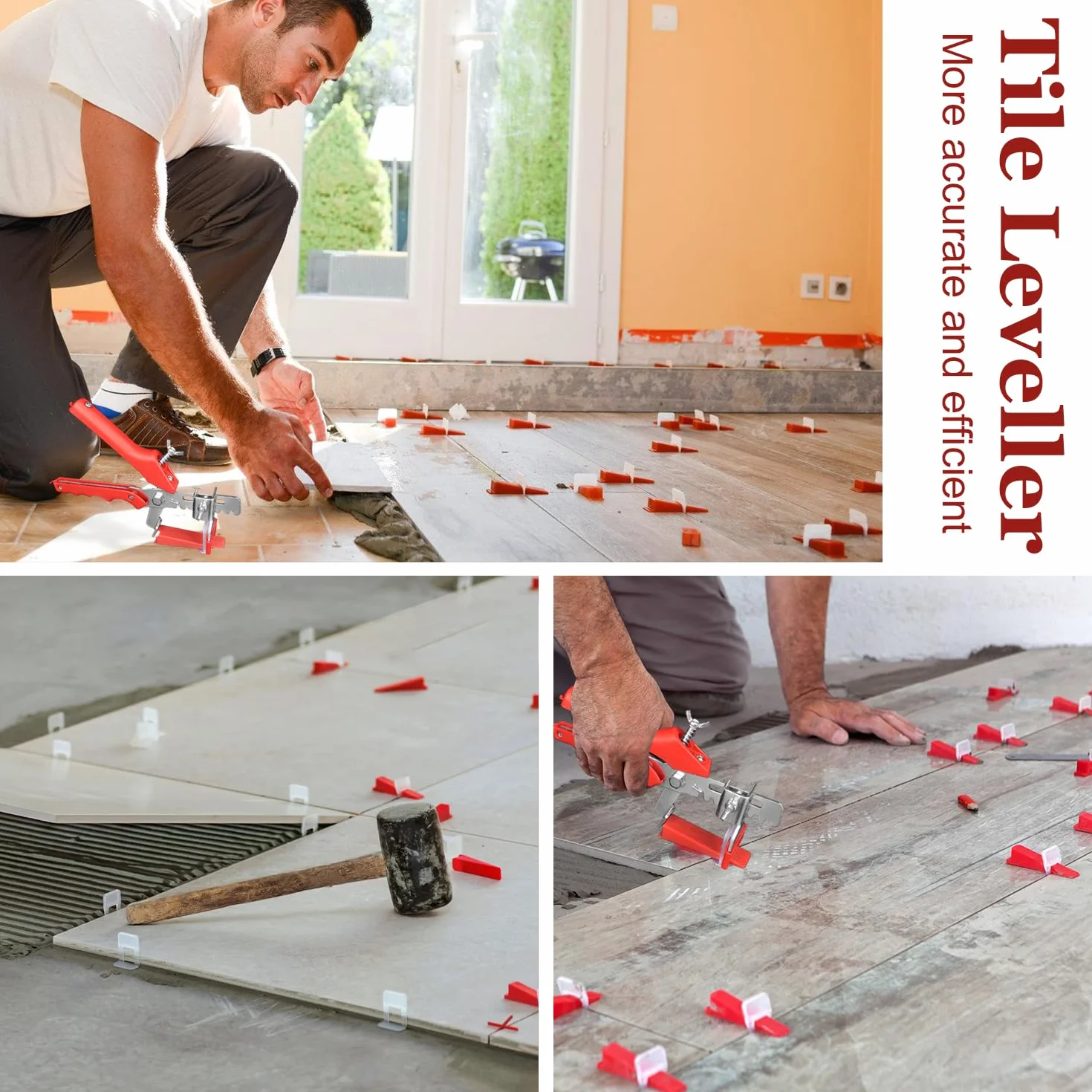 700 Pezzi Croisillon Tile Autolivellante Cuneo Piastrella Croisillon con Base 1mm per Posa Riutilizzabile