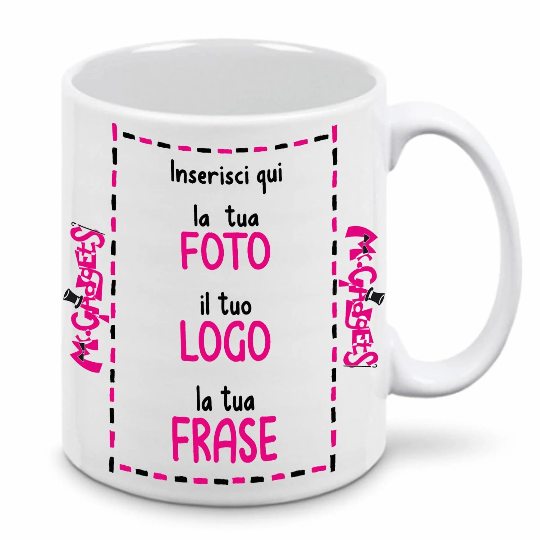 Mr. Gadgets Tazza in Ceramica Personalizzabile con Foto e Scritta
