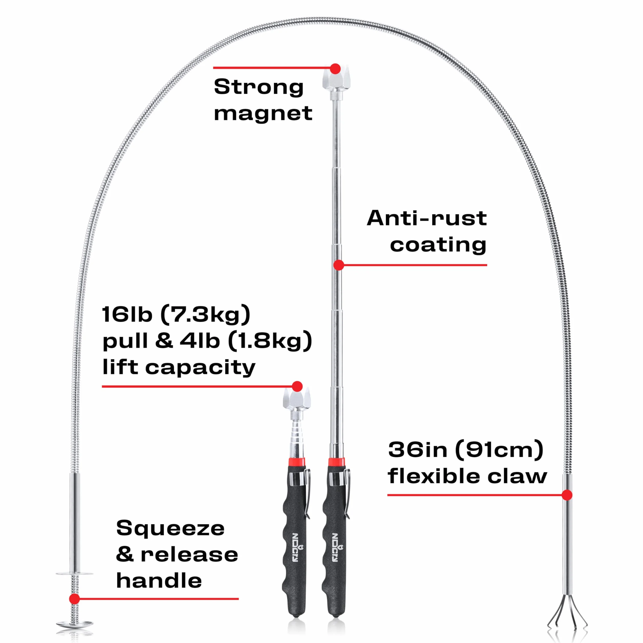 NoCry Magnetic Tools Set, Claw + Telescopic Magnet