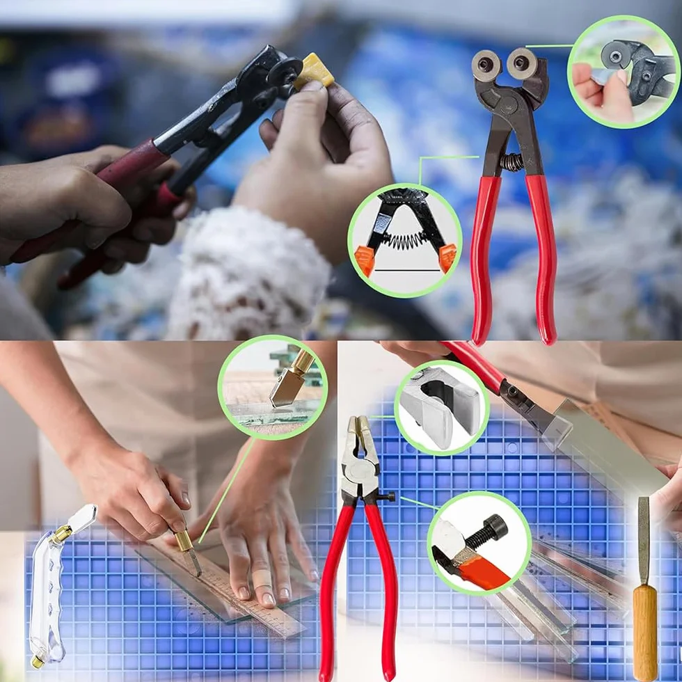 Smerigliatrice per Vetro Portatile,220V,65W,4200r/min,con Funzione di Aspirazione Automatica,Protezione Trasparente,2 Testine Smerigliatrici Intercambiabili e Accessori da 30 pcs per Vetro e Ceramica