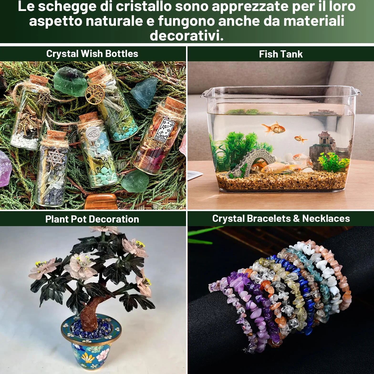 500g Cristalli Frantumati Naturali di Giada Marina Lucidata a Ciottoli, Gemme per Artigianato, Confezione Regalo