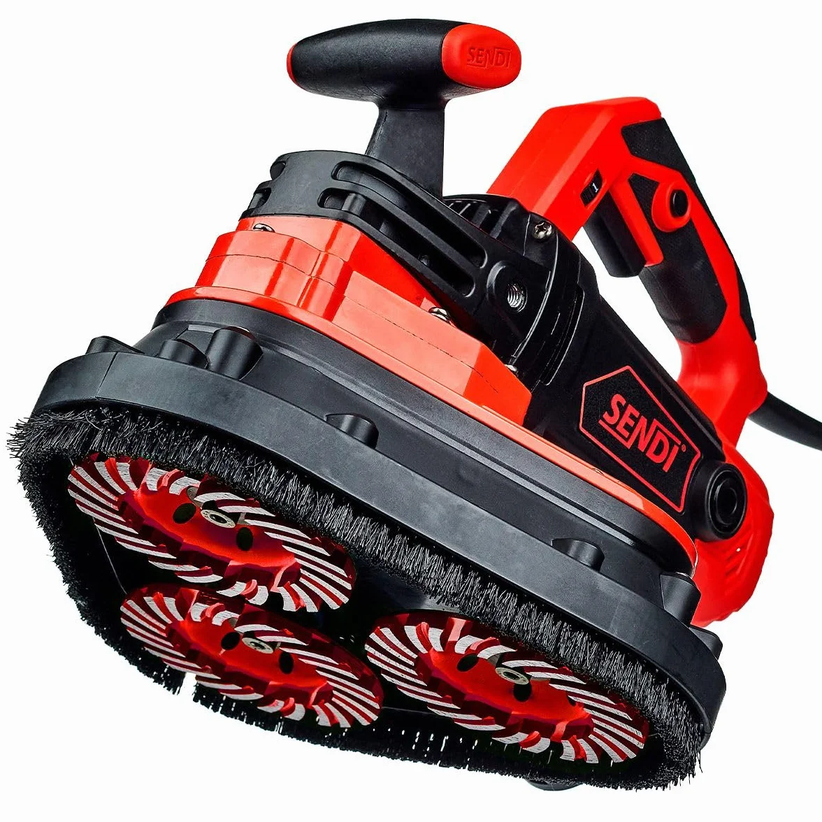 Smerigliatrice universale SENDI TRIPPLE GS - Levigatrice per superfici come calcestruzzo, adesivo, vernice ecc - Tre assi rotanti intercambiabili - Motore potente - 2450 W e 230 V - Include lucidatura