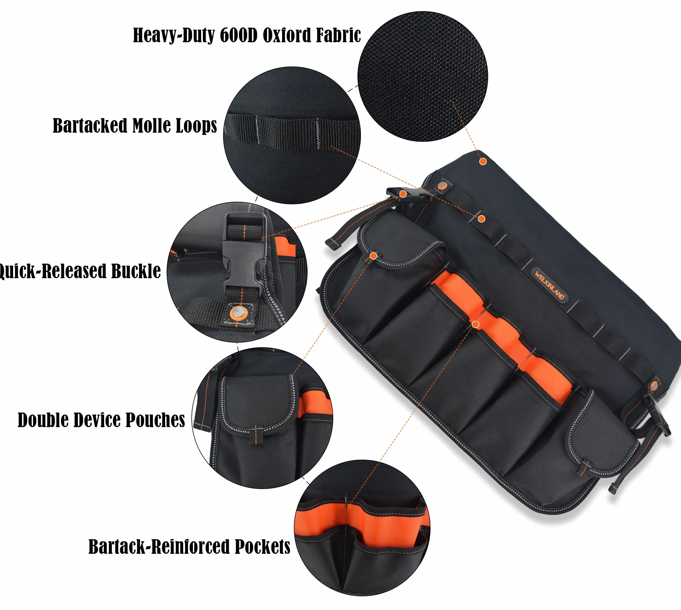 WELKINLAND Organizer per attrezzi da 5 galloni, supporto per secchio, borsa per attrezzi