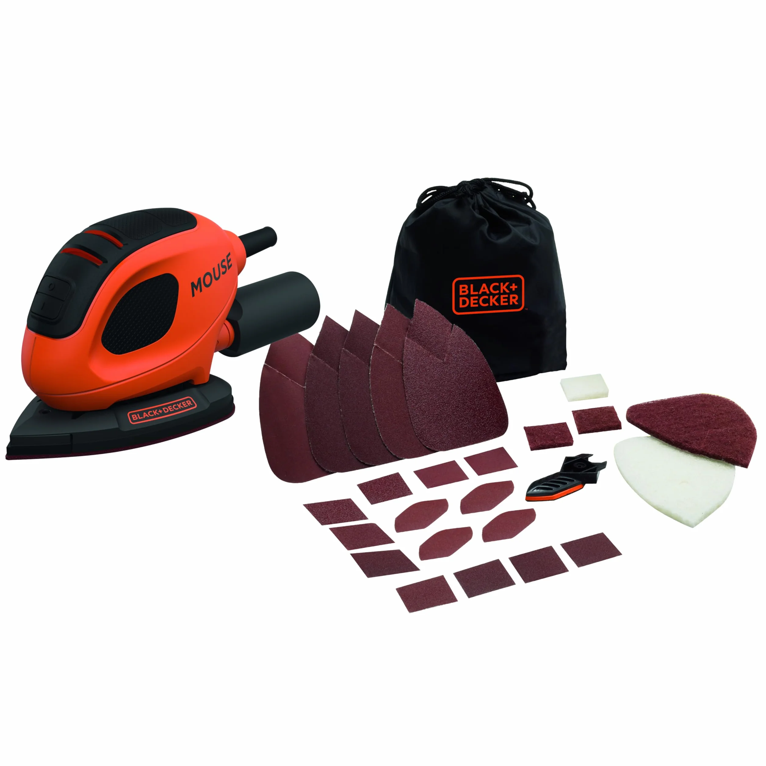 BLACK+DECKER BEW230BC-QS Levigatrice Mouse Multifunzione 55W con 15 Accessori