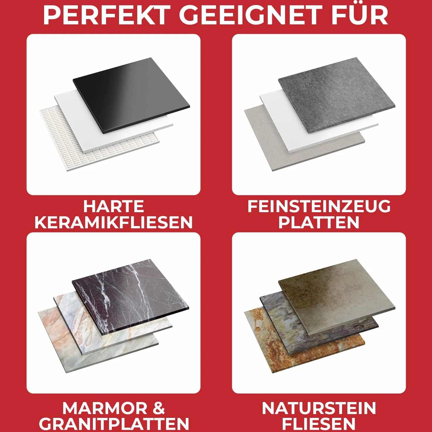 Set di punte per piastrelle 3 pezzi Ø 6, 8, 10 mm M14 Premium – Punte diamantate per piastrelle dure e gres porcellanato – Perfezione in qualità industriale per risultati professionali
