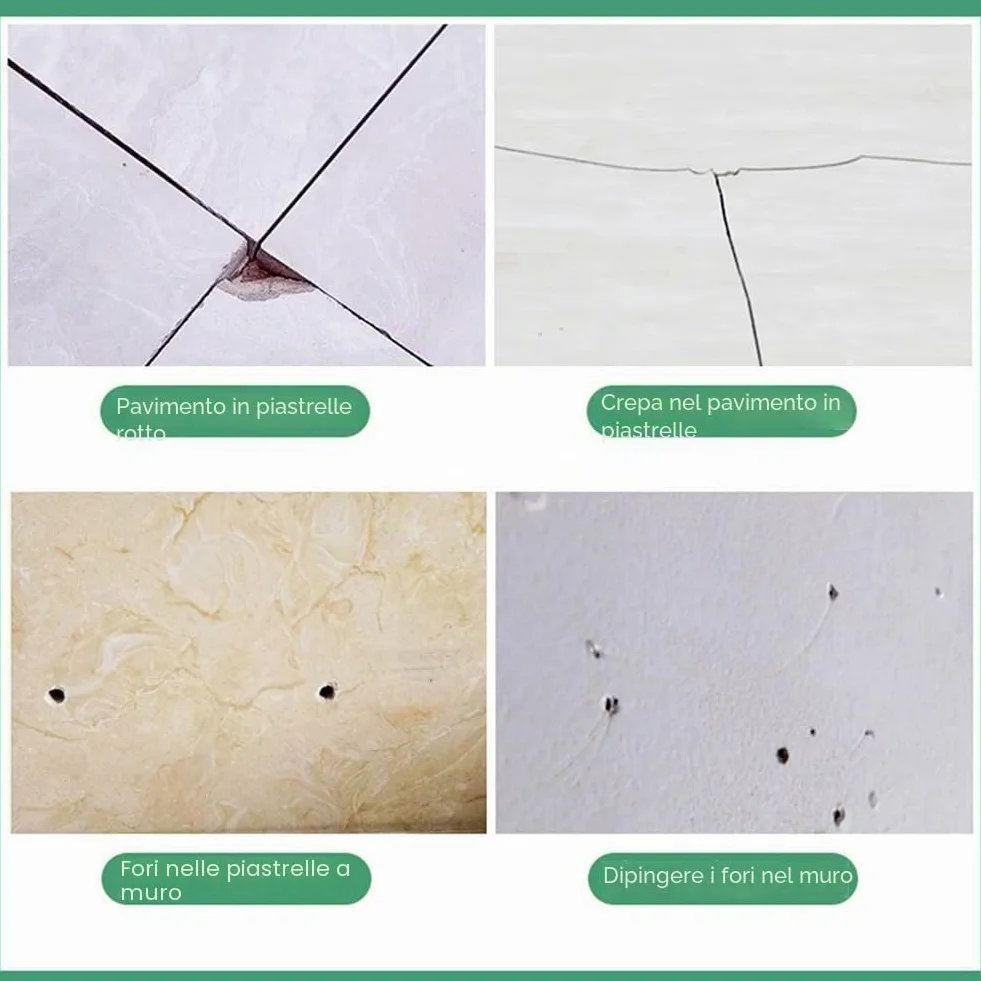 Set di strumenti per riparazione di piastrelle in ceramica Kit di riparazione per graffi Kit di riparazione per crepe Kit di riparazione per pavimenti Fai-da-te Kit di riparazione per fissare graffi e