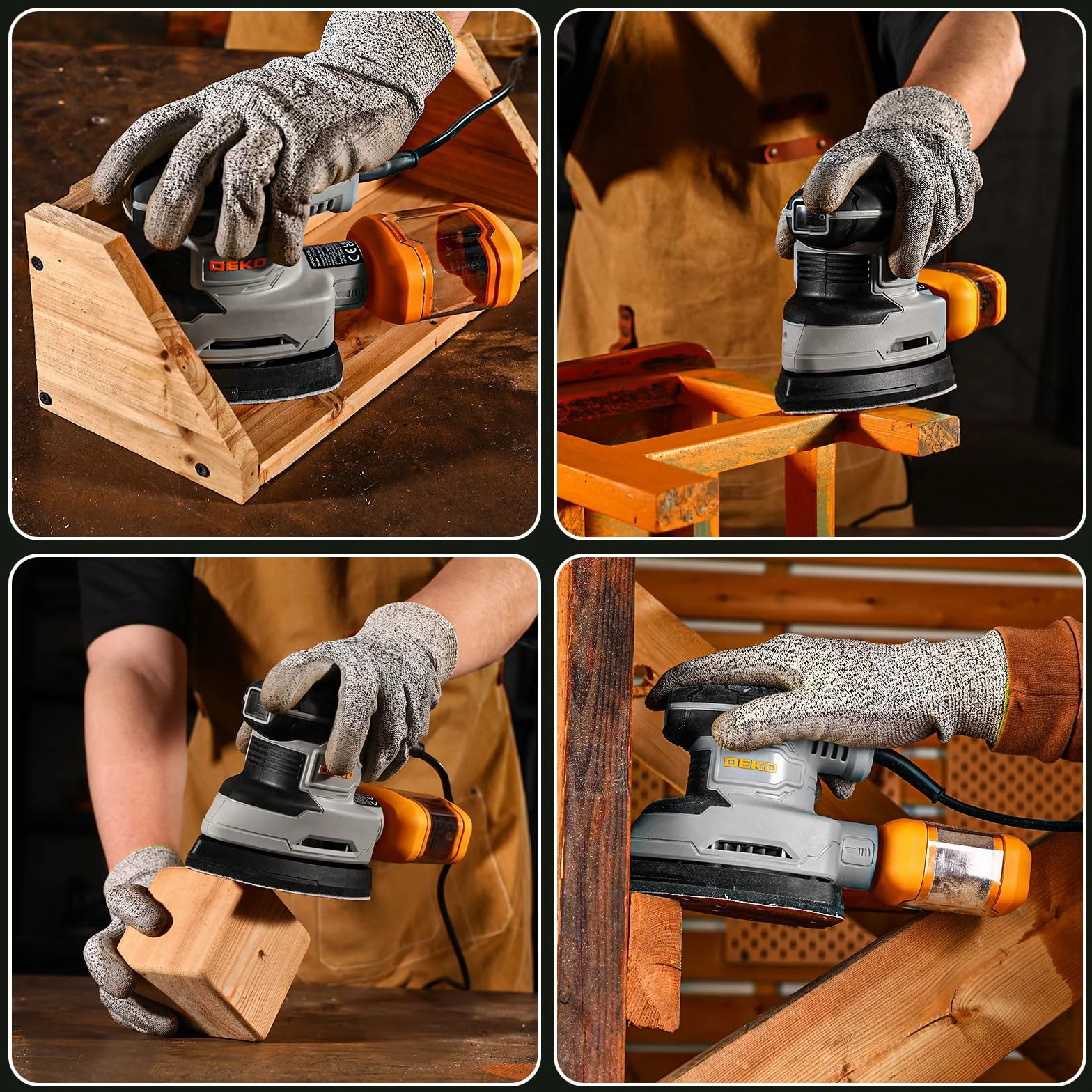 DEKOPRO 180W Levigatrice Mouse Elettrica 13000 RPM 15 Carte Abrasive per Legno