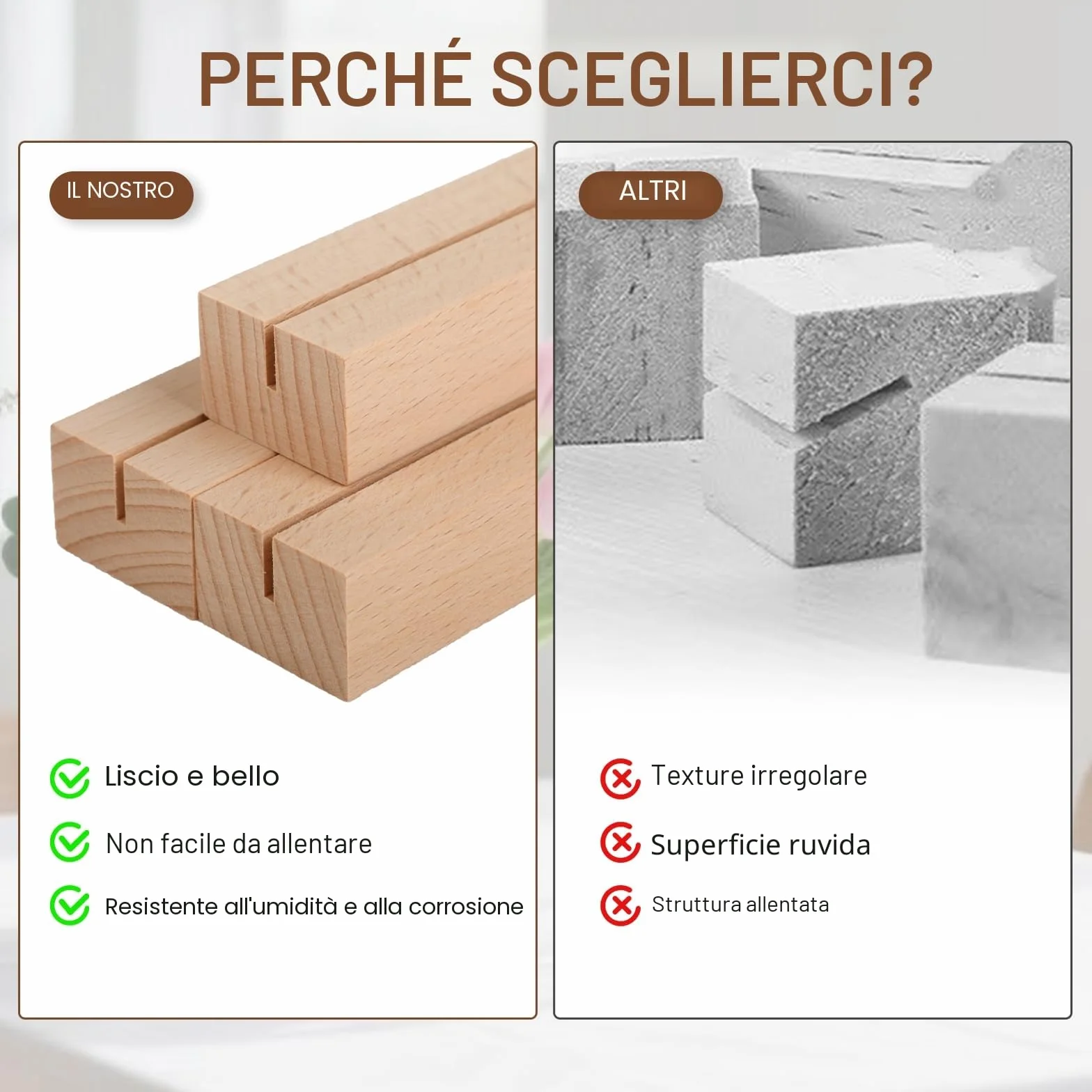 RMIVEGLIA 10 Pezzi Porta Menu da Tavolo, Porta Foto in Legno Naturale, Ideali per Menu, Cartoline e Foto durante Matrimoni, Feste ed Eventi – Supporto Elegante e Robusto.